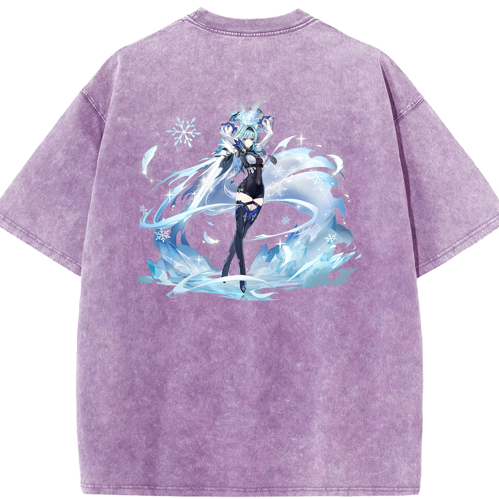 げんし神 优菈 ゆうら genshin Yūra 綿100% ヴィンテージ風 半袖Tシャツ（背面プリント）