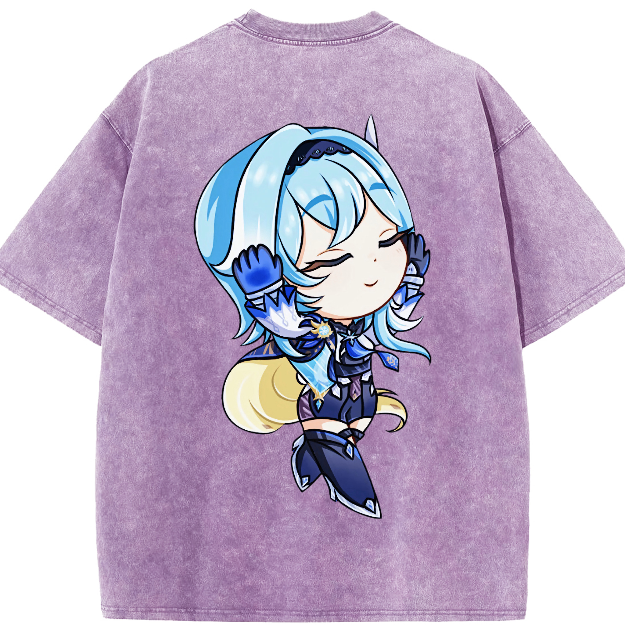 げんし神 优菈 ゆうら genshin Yūra 綿100% ヴィンテージ風 半袖Tシャツ（背面プリント）