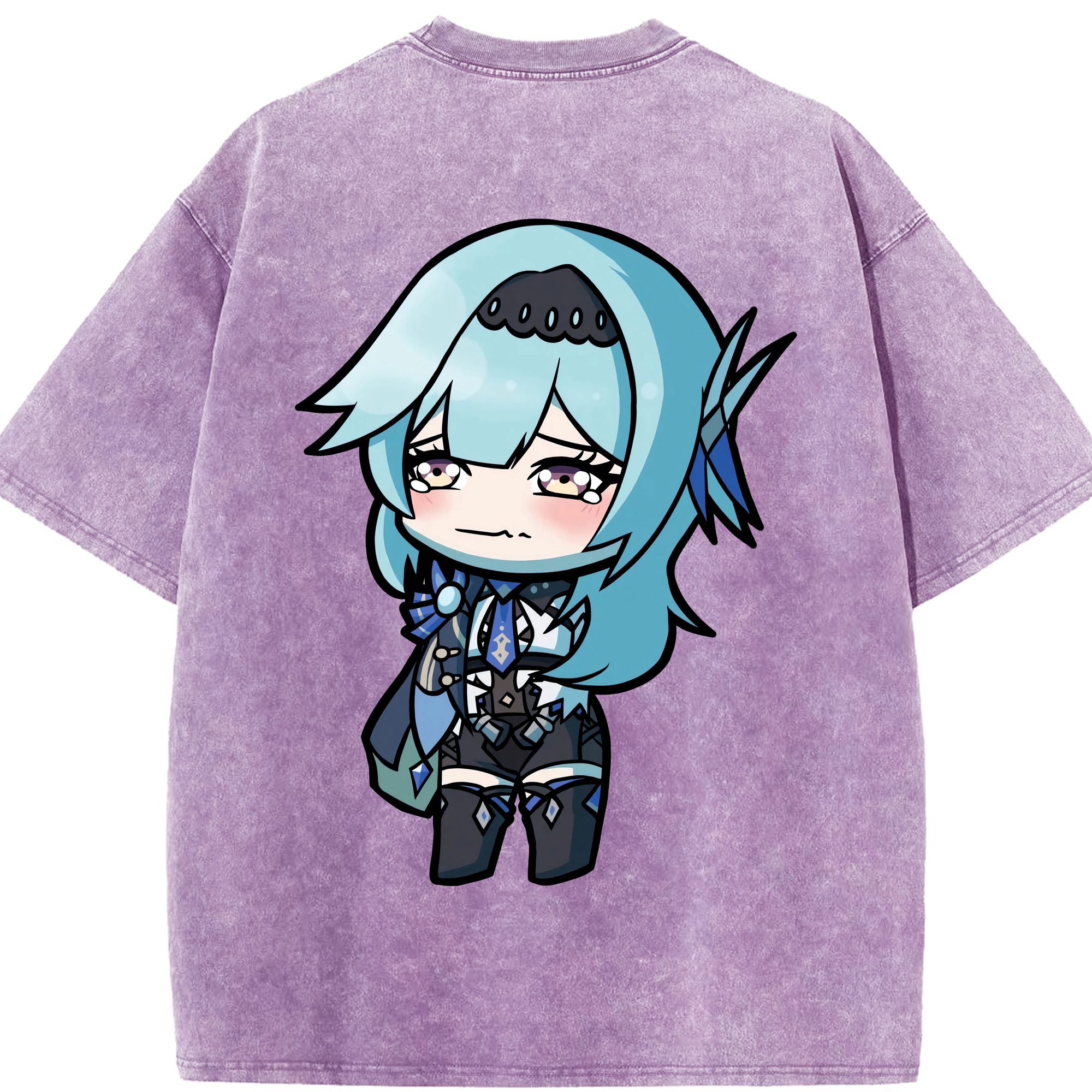 げんし神 优菈 ゆうら genshin Yūra 綿100% ヴィンテージ風 半袖Tシャツ（背面プリント）