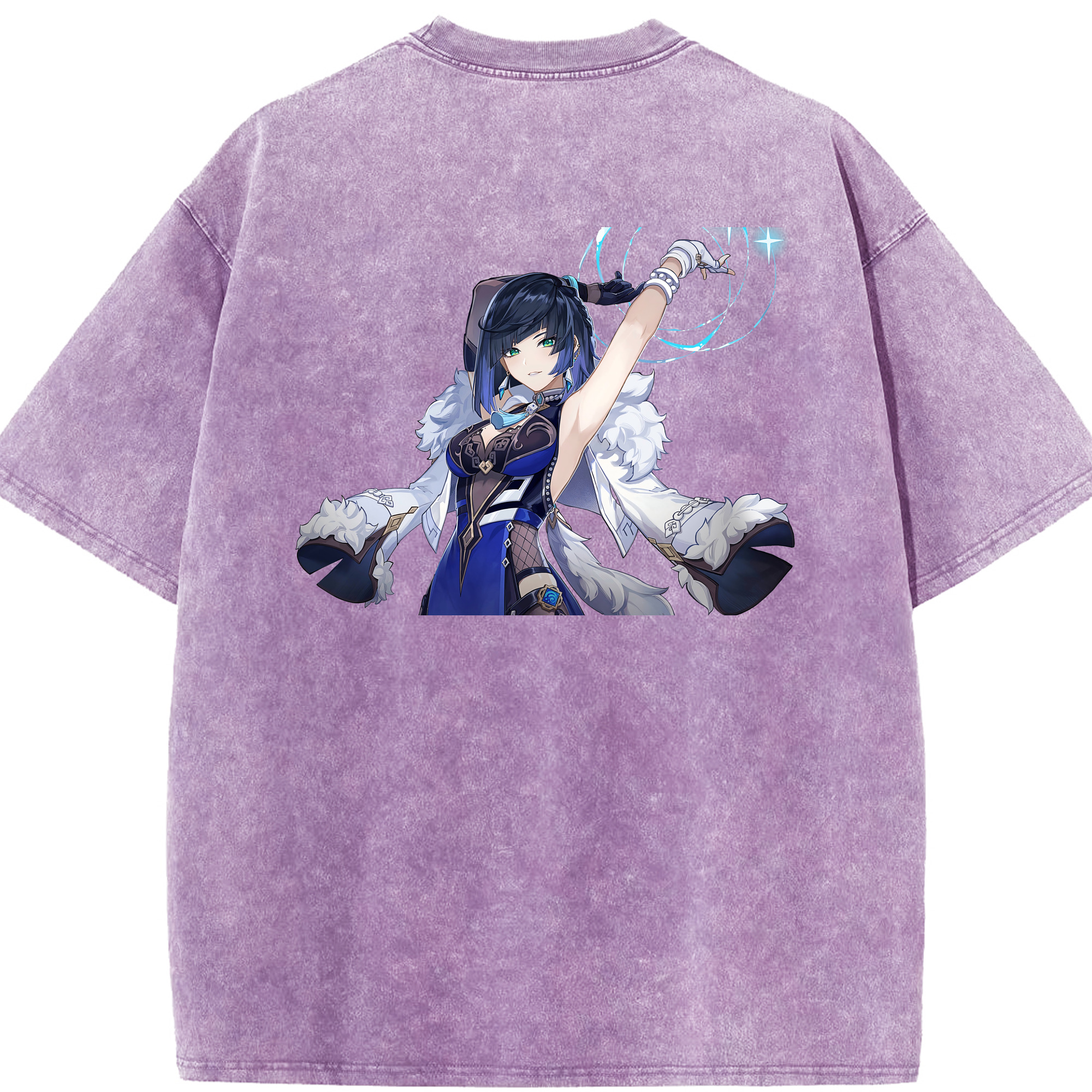 げんし神 夜兰 やらん genshin Yaran 綿100% ヴィンテージ風 半袖Tシャツ（背面プリント）