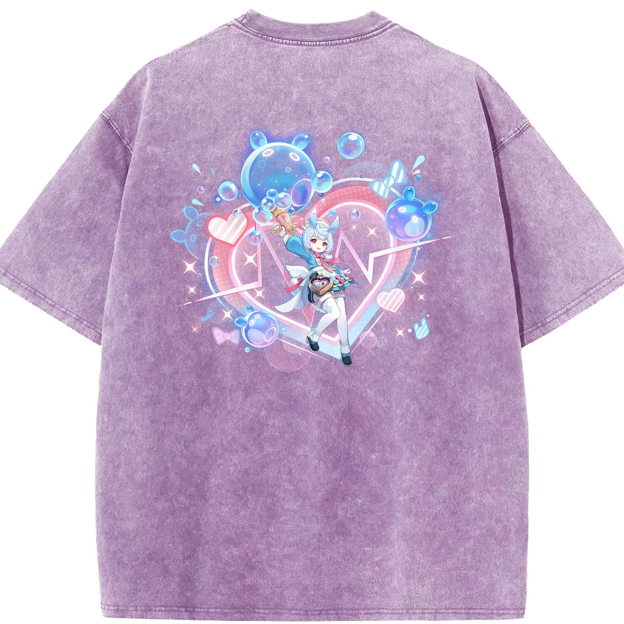 げんし神 シゲウィン genshin Shigewin 綿100% ヴィンテージ風 半袖Tシャツ（背面プリント）