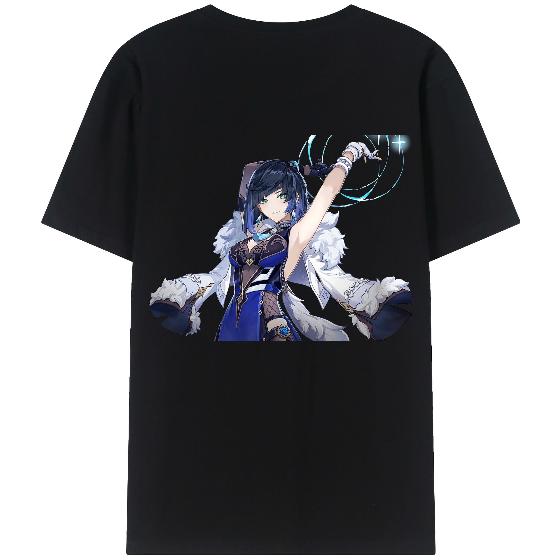 げんし神 夜兰 やらん genshin Yaran 綿100％ メンズ半袖Tシャツ（バックプリント） 通気性