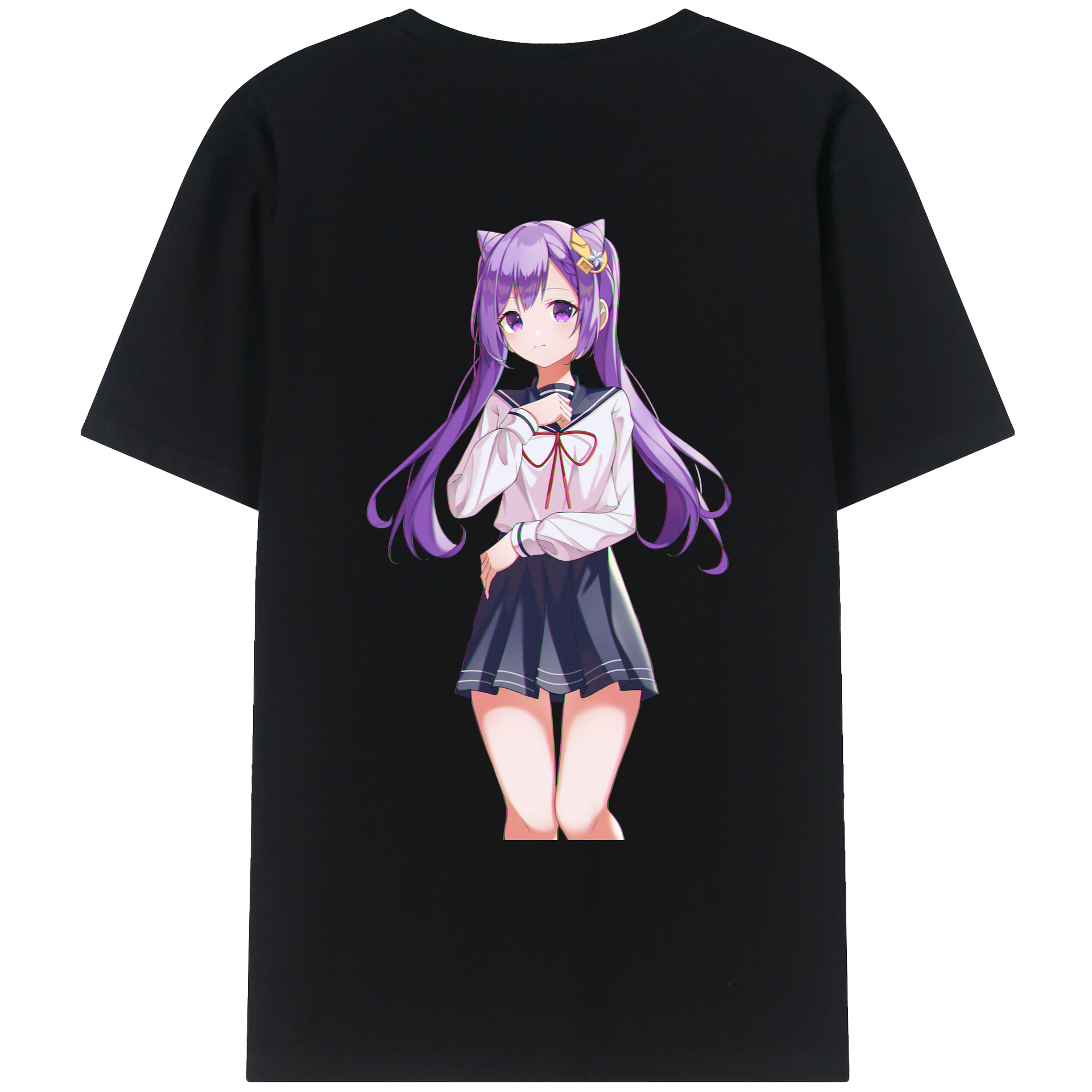 げんし神 刻晴 こくせい genshin Kokusei 綿100％ メンズ半袖Tシャツ（バックプリント） 通気性