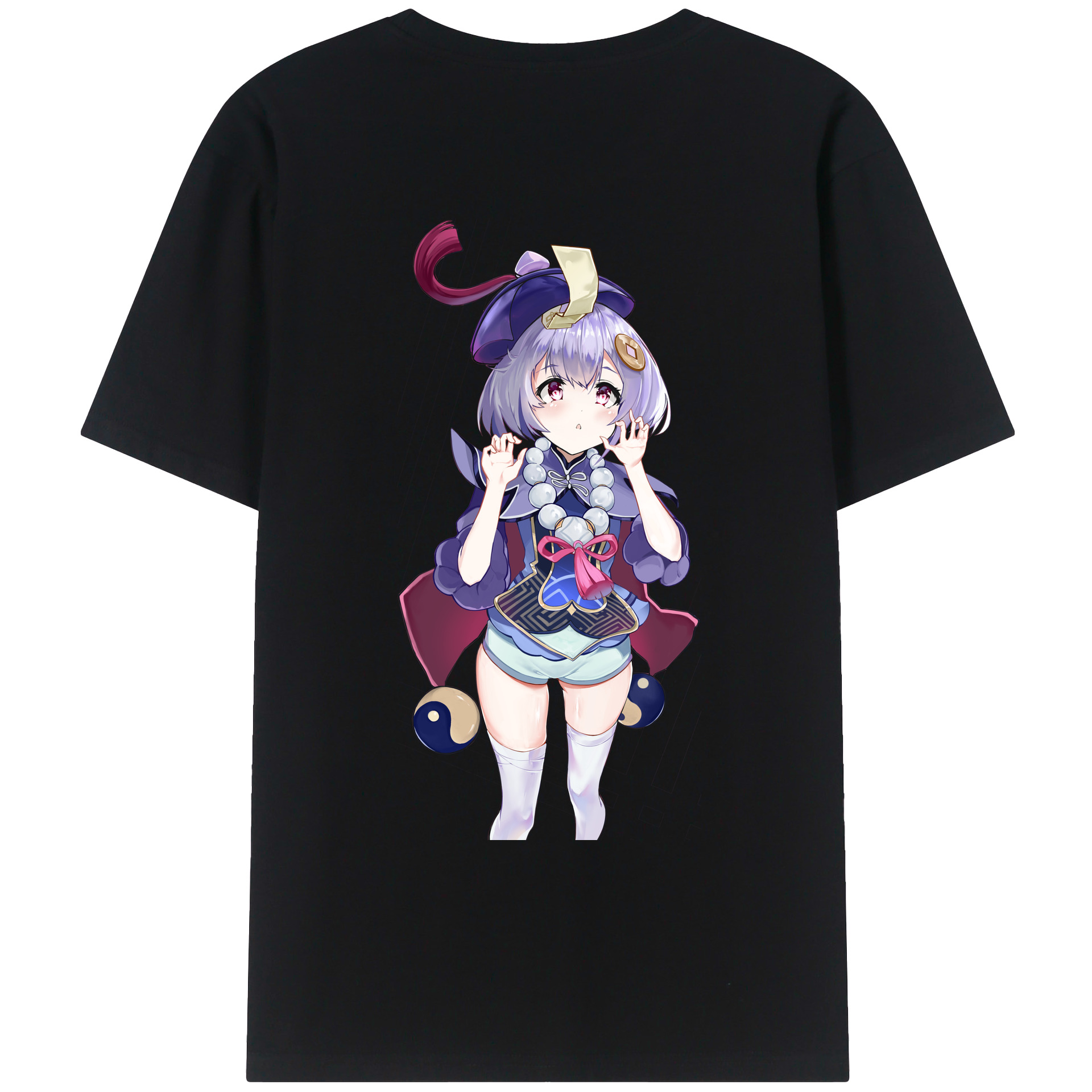 げんし神 七七 なな  genshin Nana 綿100％ メンズ半袖Tシャツ（バックプリント） 通気性