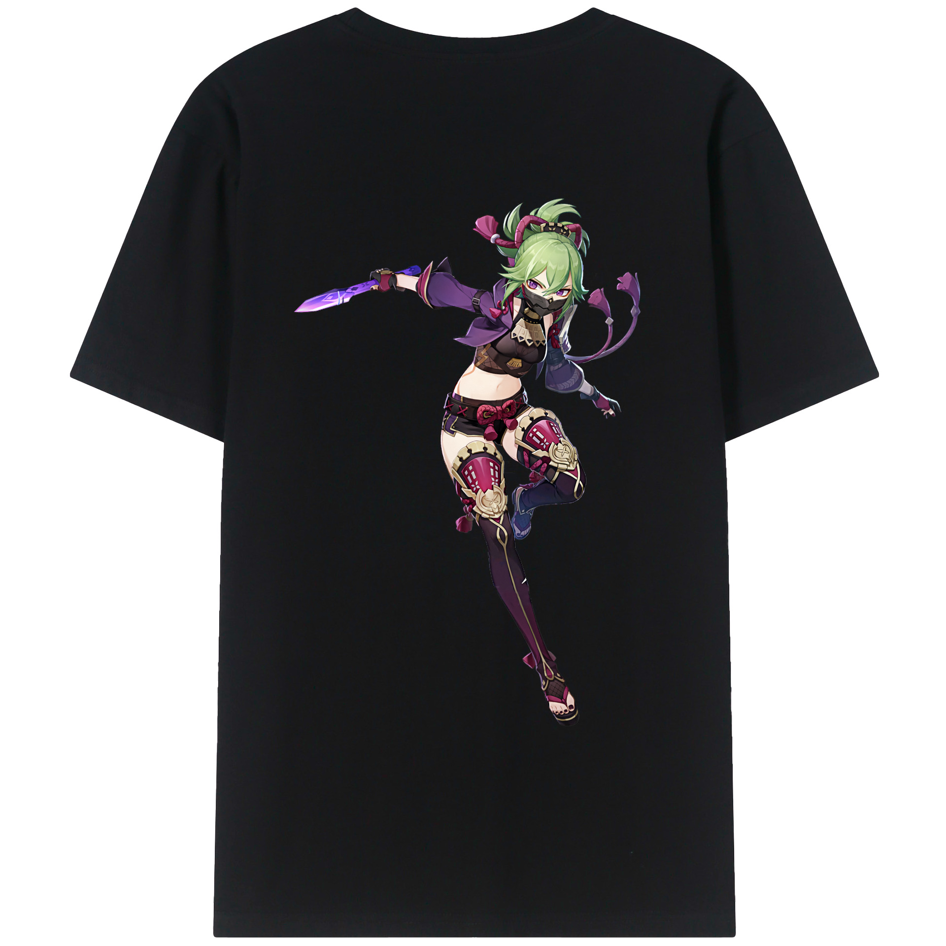 げんし神  久岐忍 くき しのぶ genshin Kuki Shinobu 綿100％ メンズ半袖Tシャツ（バックプリント） 通気性