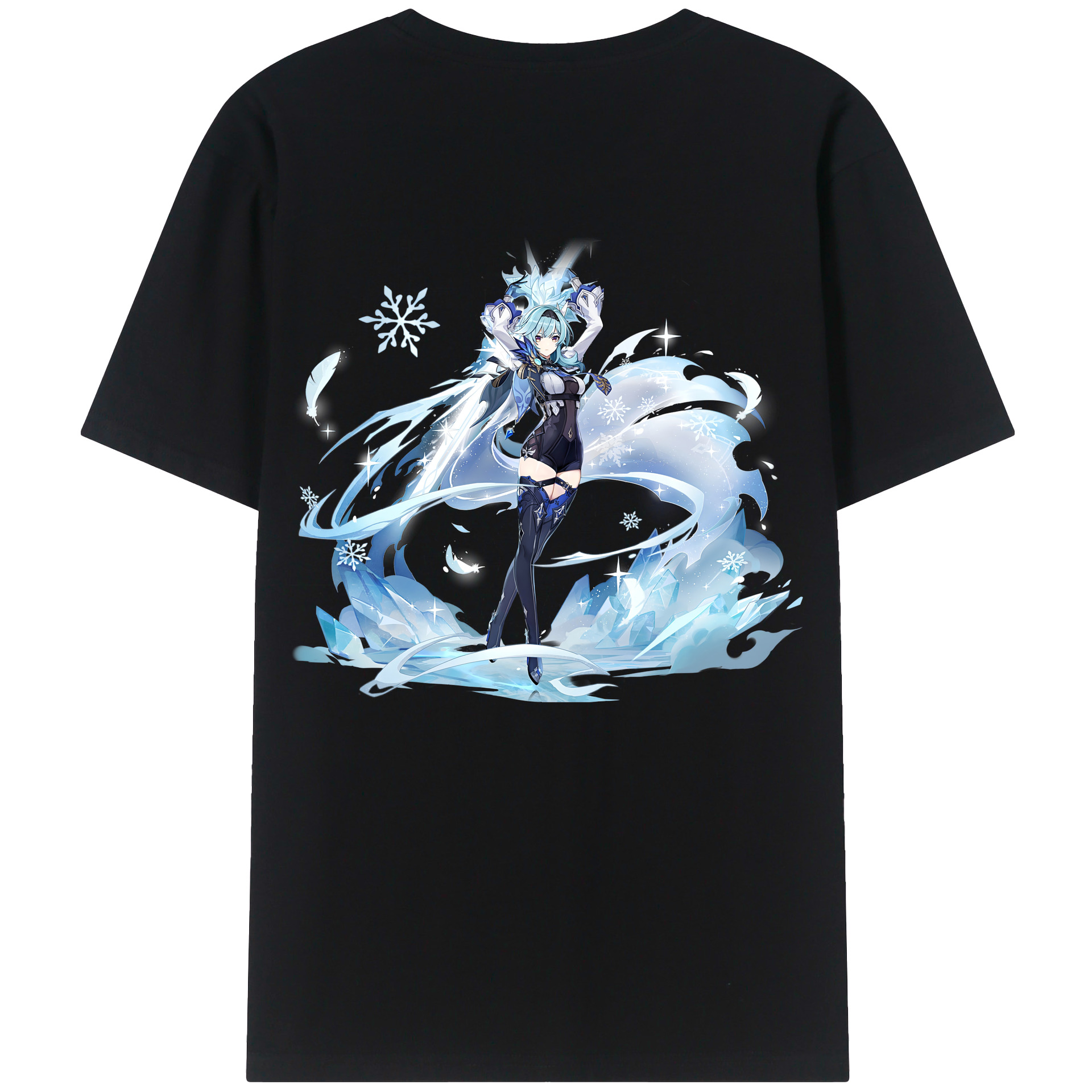 げんし神 优菈 ゆうら genshin Yūra 綿100％ メンズ半袖Tシャツ（バックプリント） 通気性