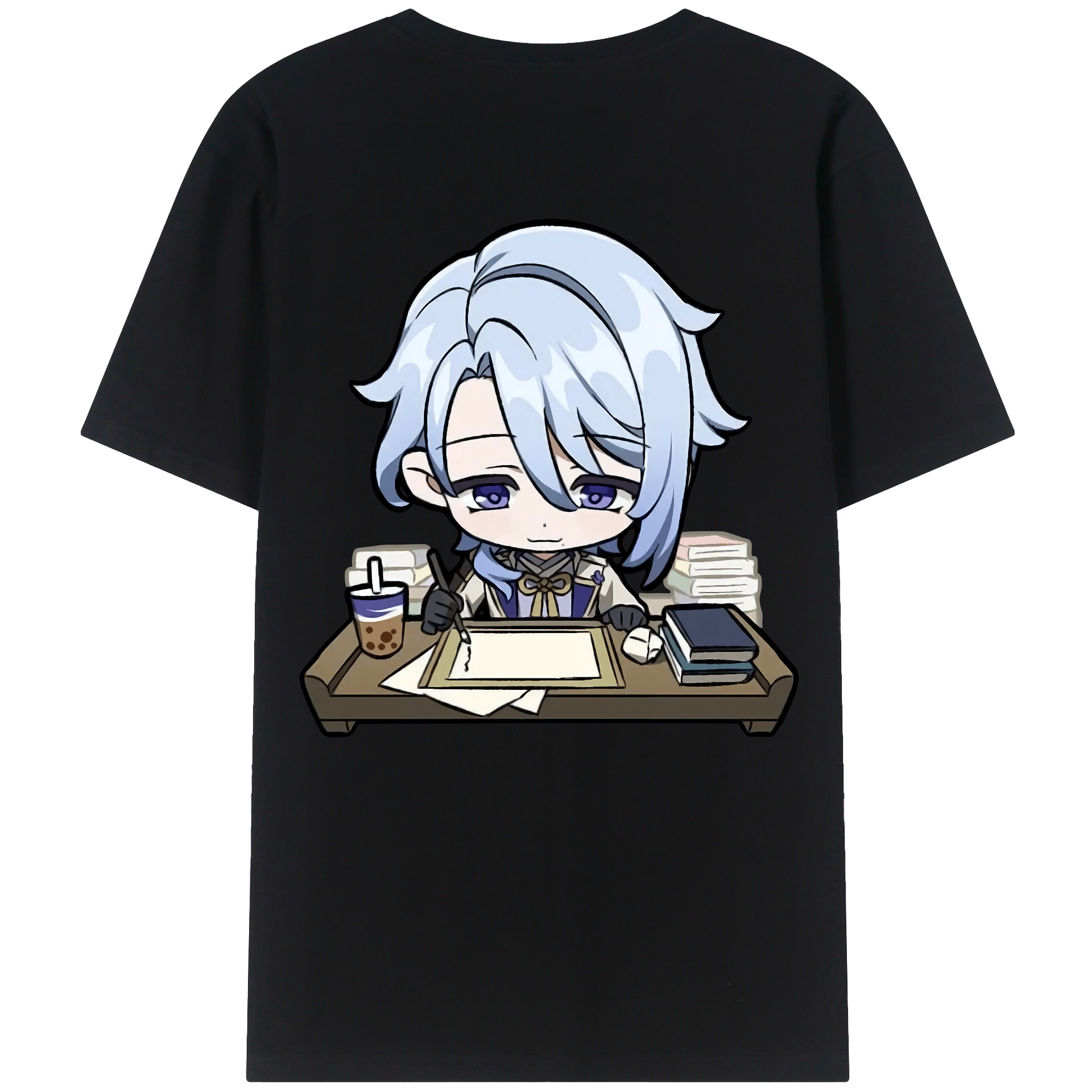 げんし神 神里綾人 かみさとあやと genshin Kamisato Ayato 綿100％ メンズ半袖Tシャツ（バックプリント） 通気性