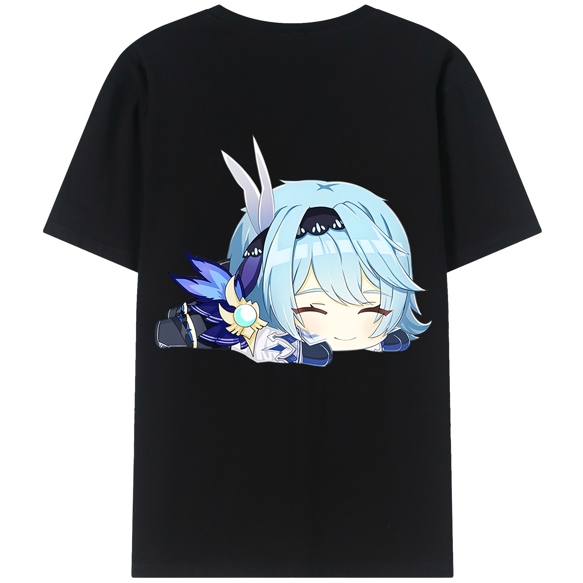 げんし神 优菈 ゆうら genshin Yūra 綿100％ メンズ半袖Tシャツ（バックプリント） 通気性