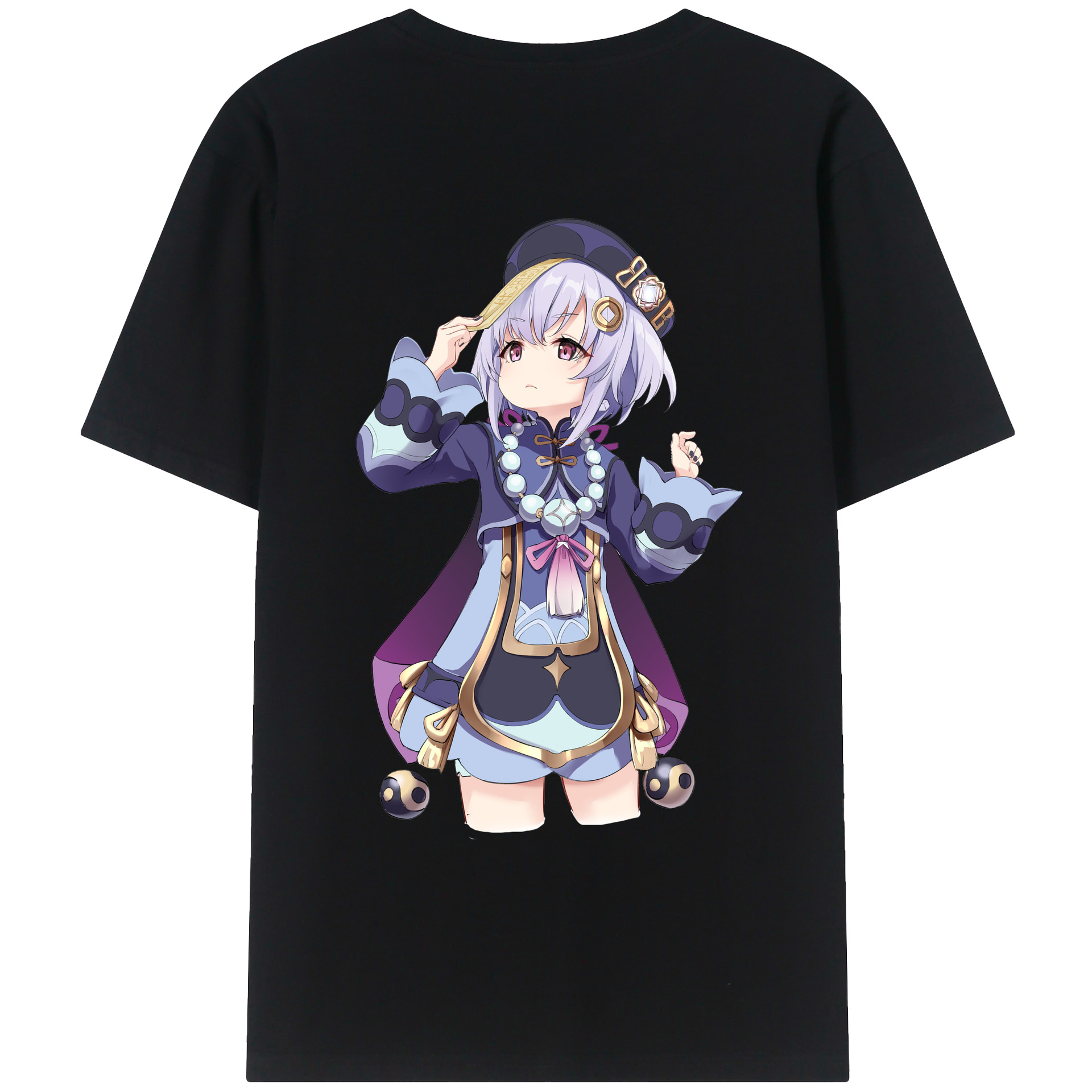 げんし神 七七 なな  genshin Nana 綿100％ メンズ半袖Tシャツ（バックプリント） 通気性
