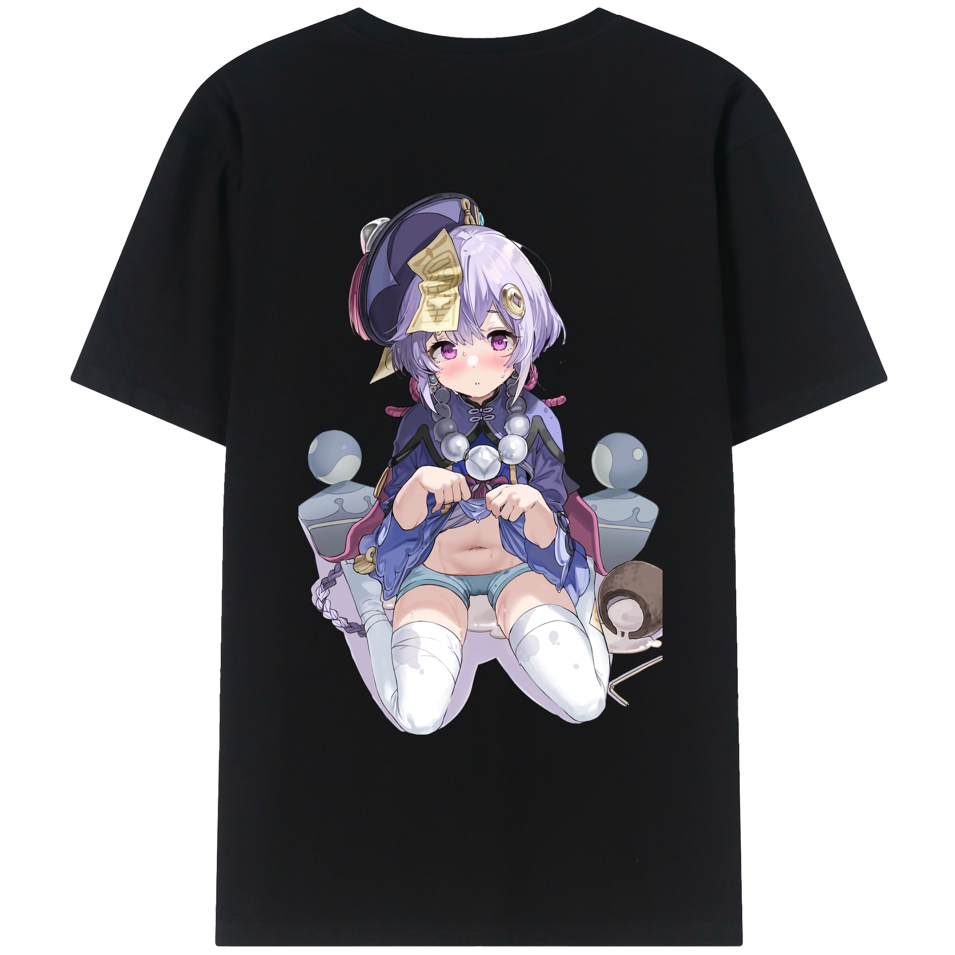 げんし神 七七 なな  genshin Nana 綿100％ メンズ半袖Tシャツ（バックプリント） 通気性