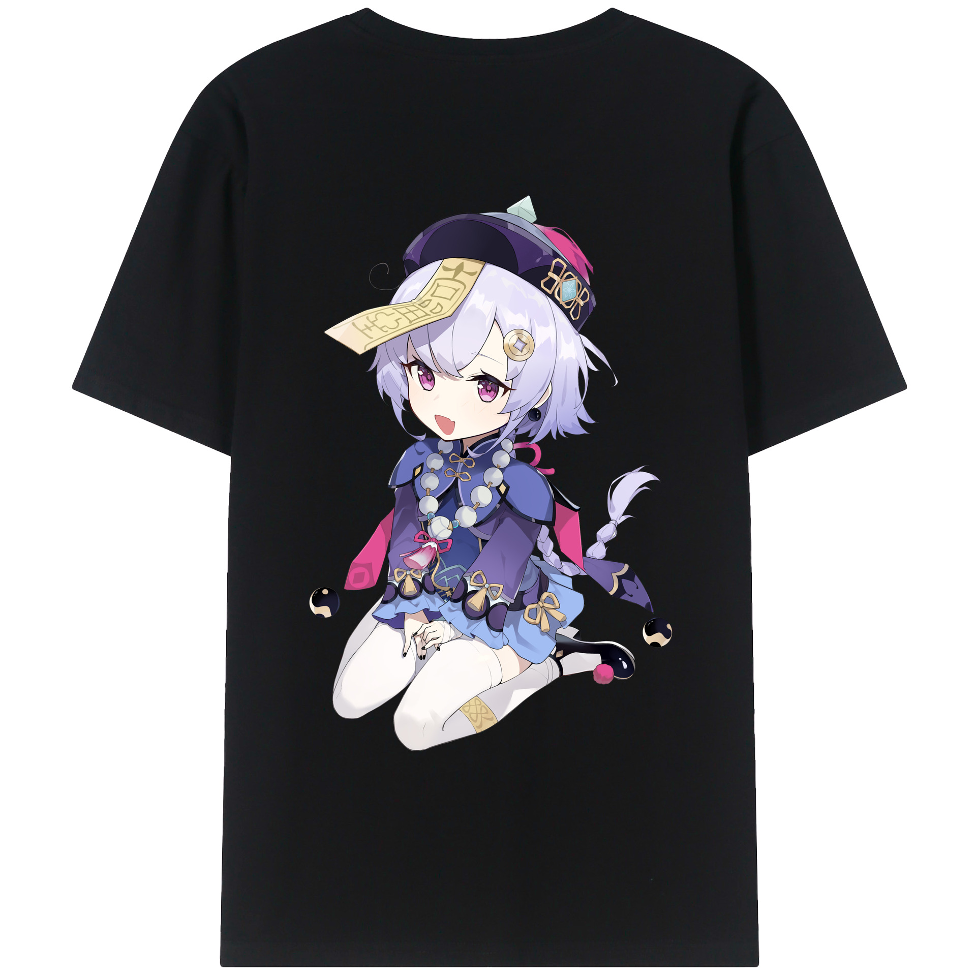 げんし神 七七 なな  genshin Nana 綿100％ メンズ半袖Tシャツ（バックプリント） 通気性