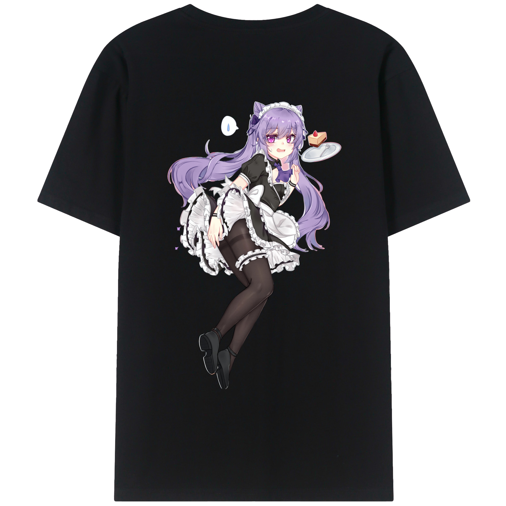げんし神 刻晴 こくせい genshin Kokusei 綿100％ メンズ半袖Tシャツ（バックプリント） 通気性