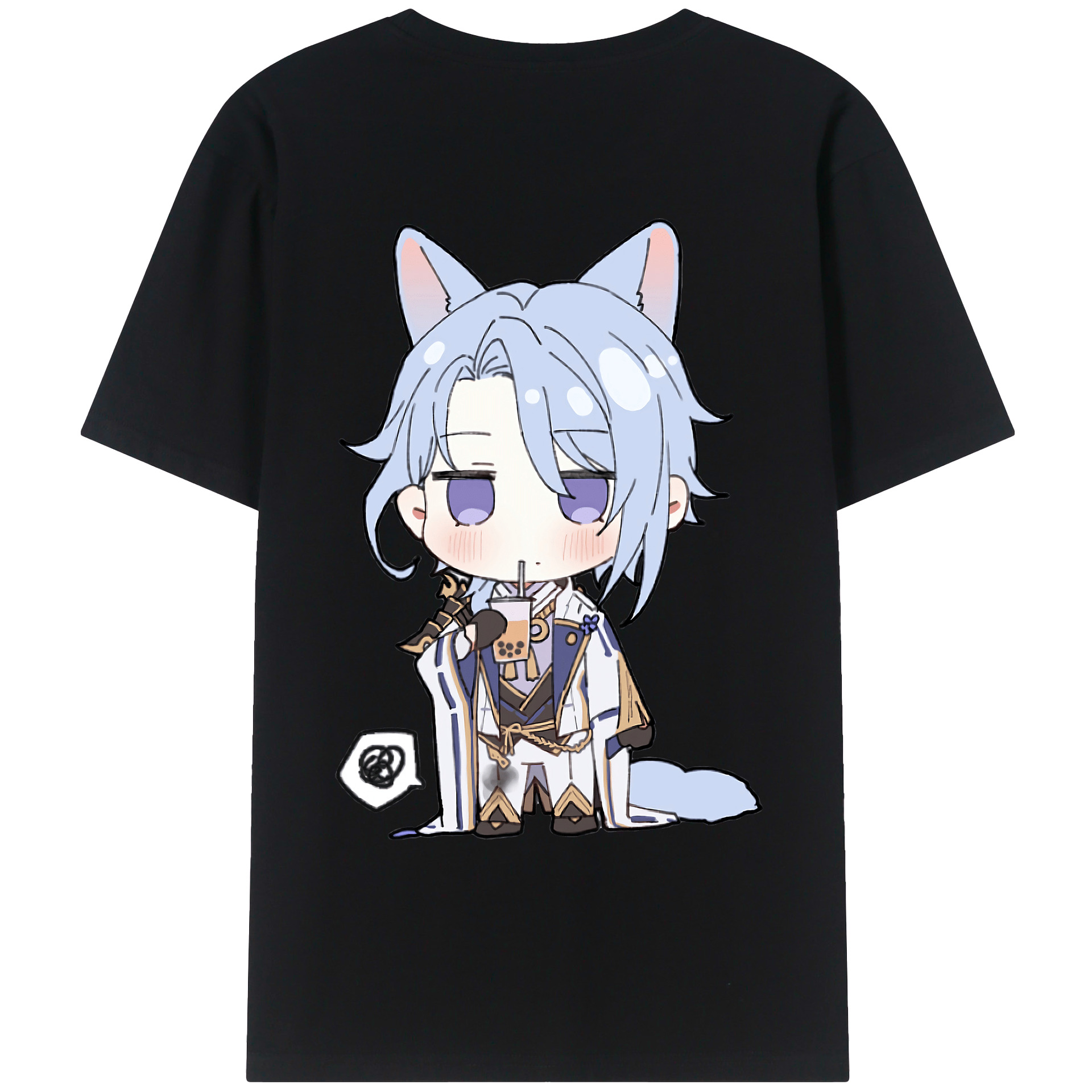 げんし神 神里綾人 かみさとあやと genshin Kamisato Ayato 綿100％ メンズ半袖Tシャツ（バックプリント） 通気性