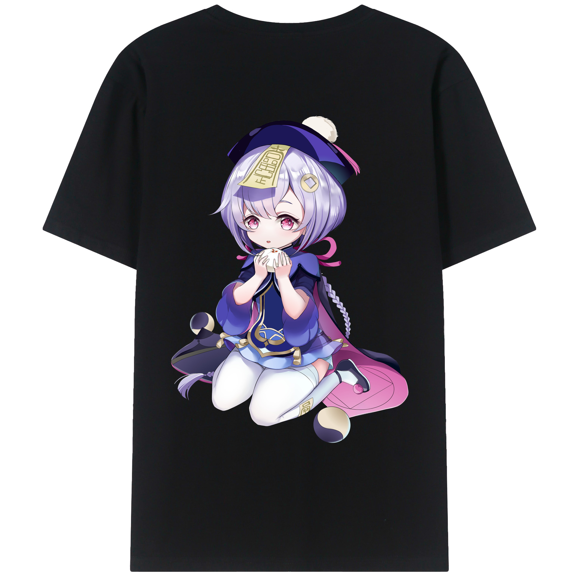げんし神 七七 なな  genshin Nana 綿100％ メンズ半袖Tシャツ（バックプリント） 通気性