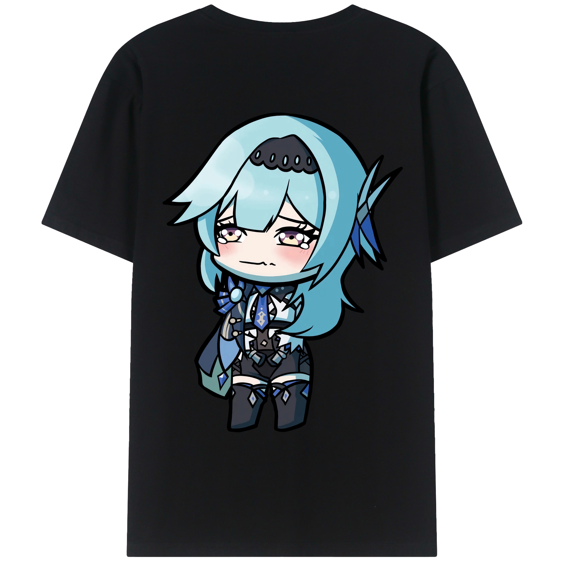 げんし神 优菈 ゆうら genshin Yūra 綿100％ メンズ半袖Tシャツ（バックプリント） 通気性