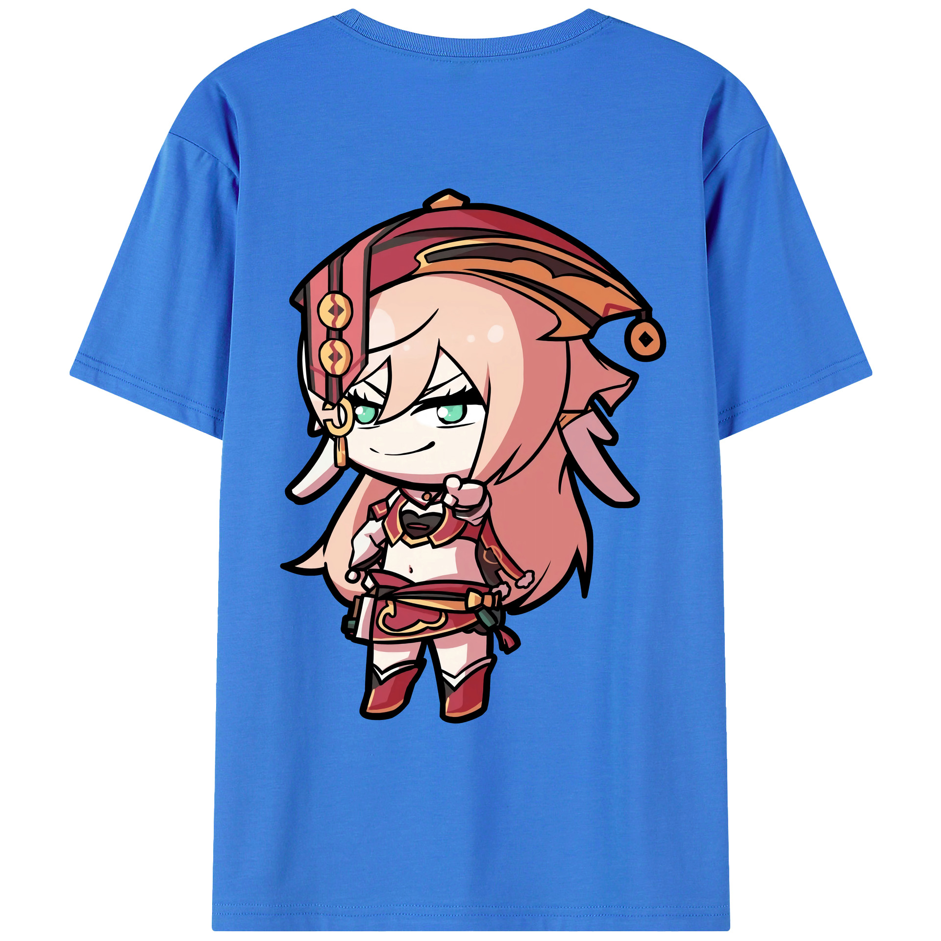 げんし神 ヤンフェイ genshin Yanfei 綿100％ メンズ半袖Tシャツ（バックプリント） 通気性