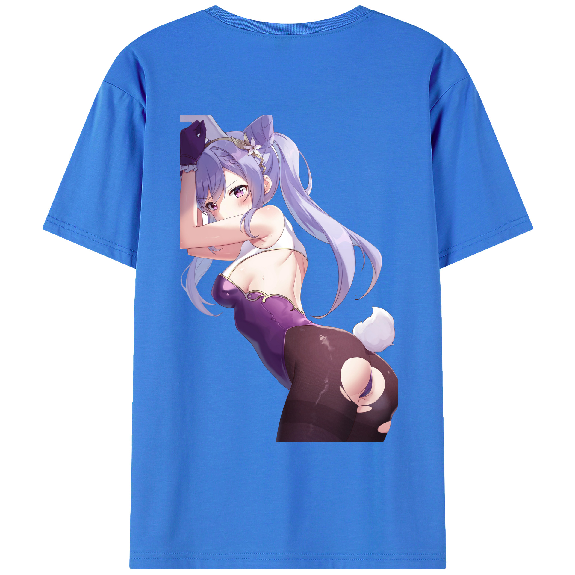 げんし神 刻晴 こくせい genshin Kokusei 綿100％ メンズ半袖Tシャツ（バックプリント） 通気性