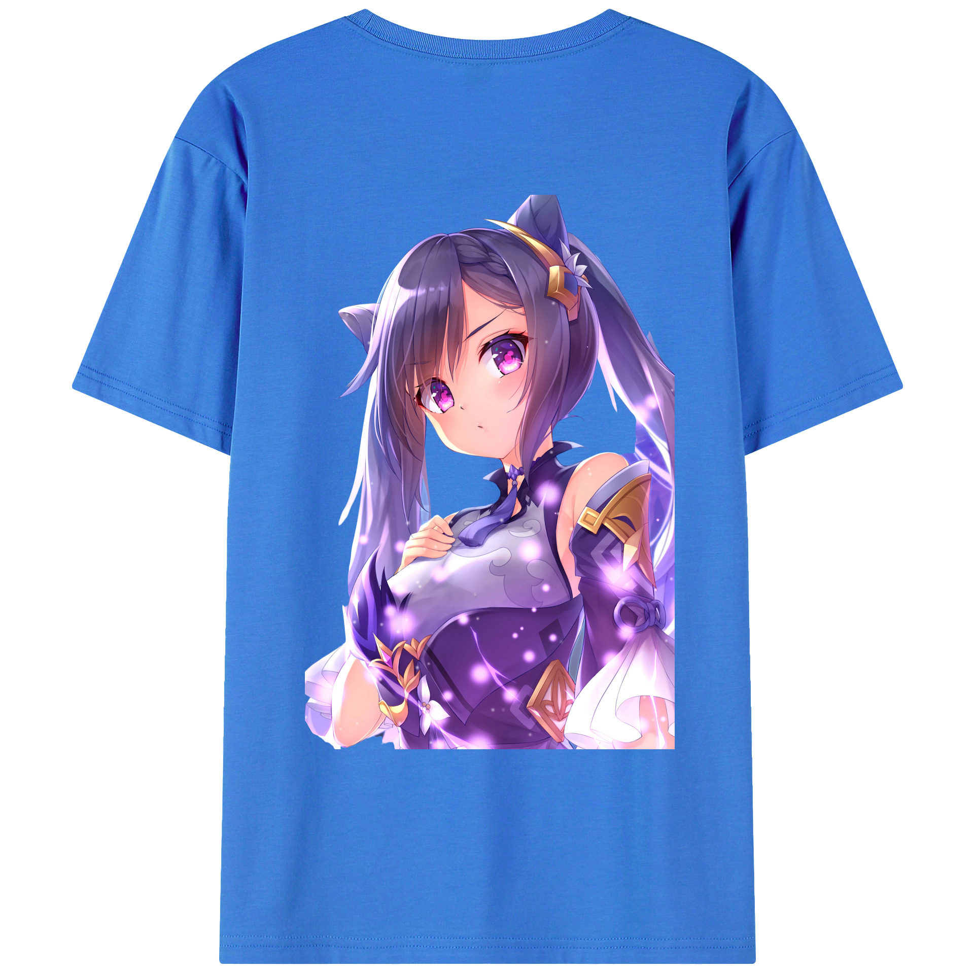 げんし神 刻晴 こくせい genshin Kokusei 綿100％ メンズ半袖Tシャツ（バックプリント） 通気性