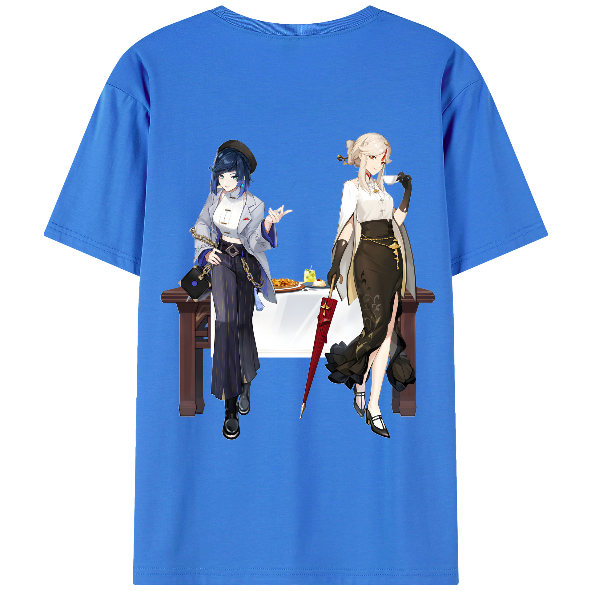 げんし神 夜兰 やらん genshin Yaran 綿100％ メンズ半袖Tシャツ（バックプリント） 通気性