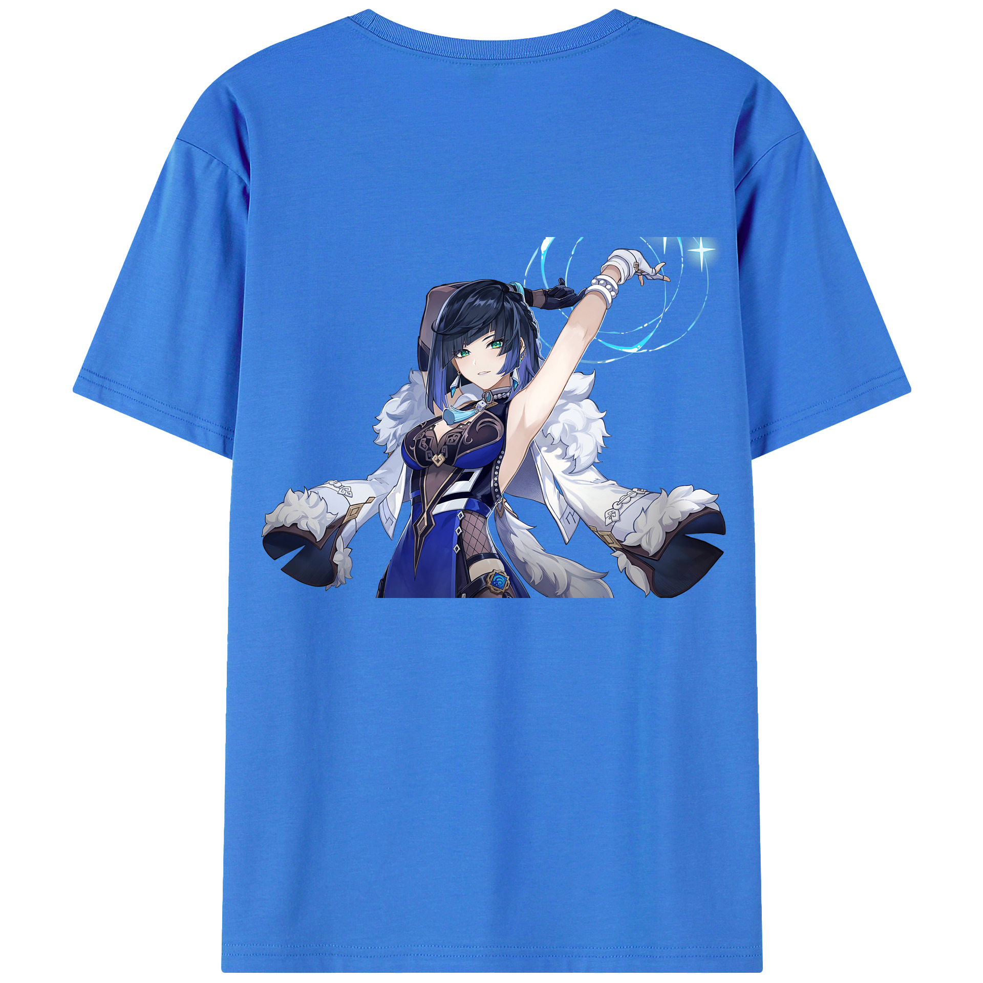 げんし神 夜兰 やらん genshin Yaran 綿100％ メンズ半袖Tシャツ（バックプリント） 通気性
