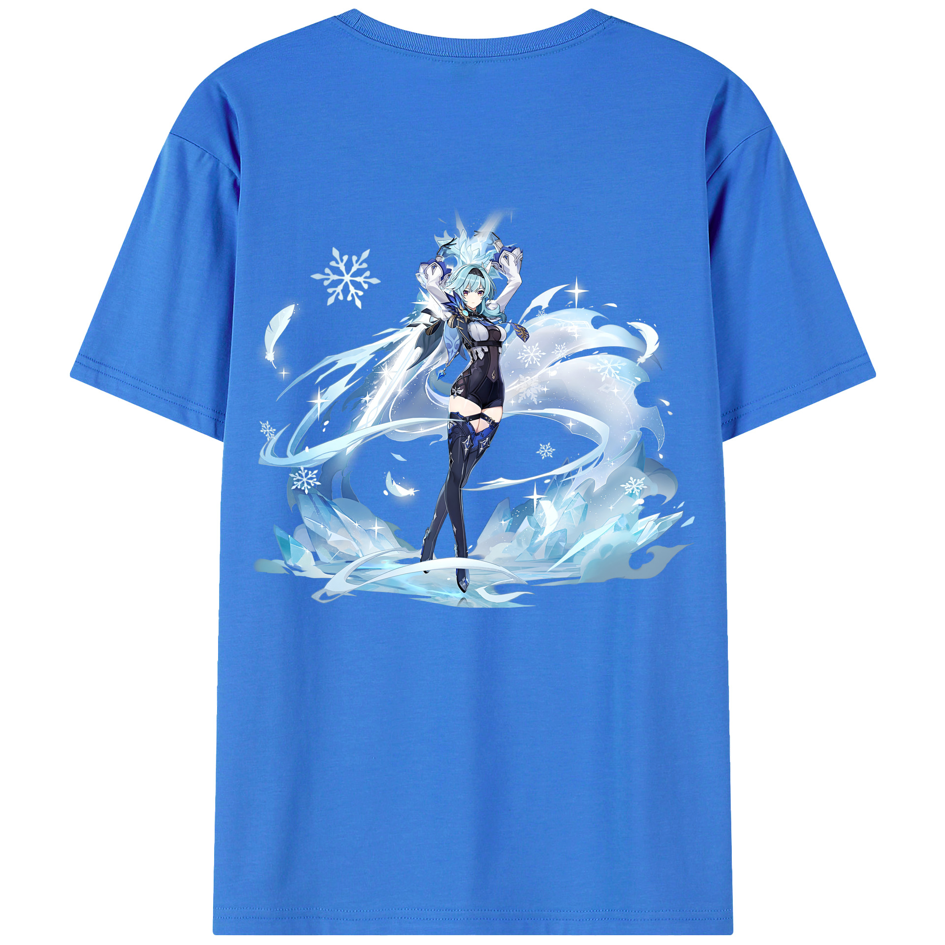 げんし神 优菈 ゆうら genshin Yūra 綿100％ メンズ半袖Tシャツ（バックプリント） 通気性