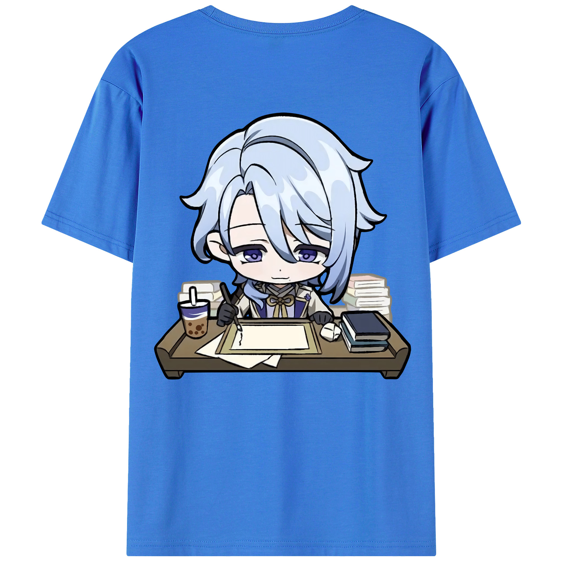 げんし神 神里綾人 かみさとあやと genshin Kamisato Ayato 綿100％ メンズ半袖Tシャツ（バックプリント） 通気性