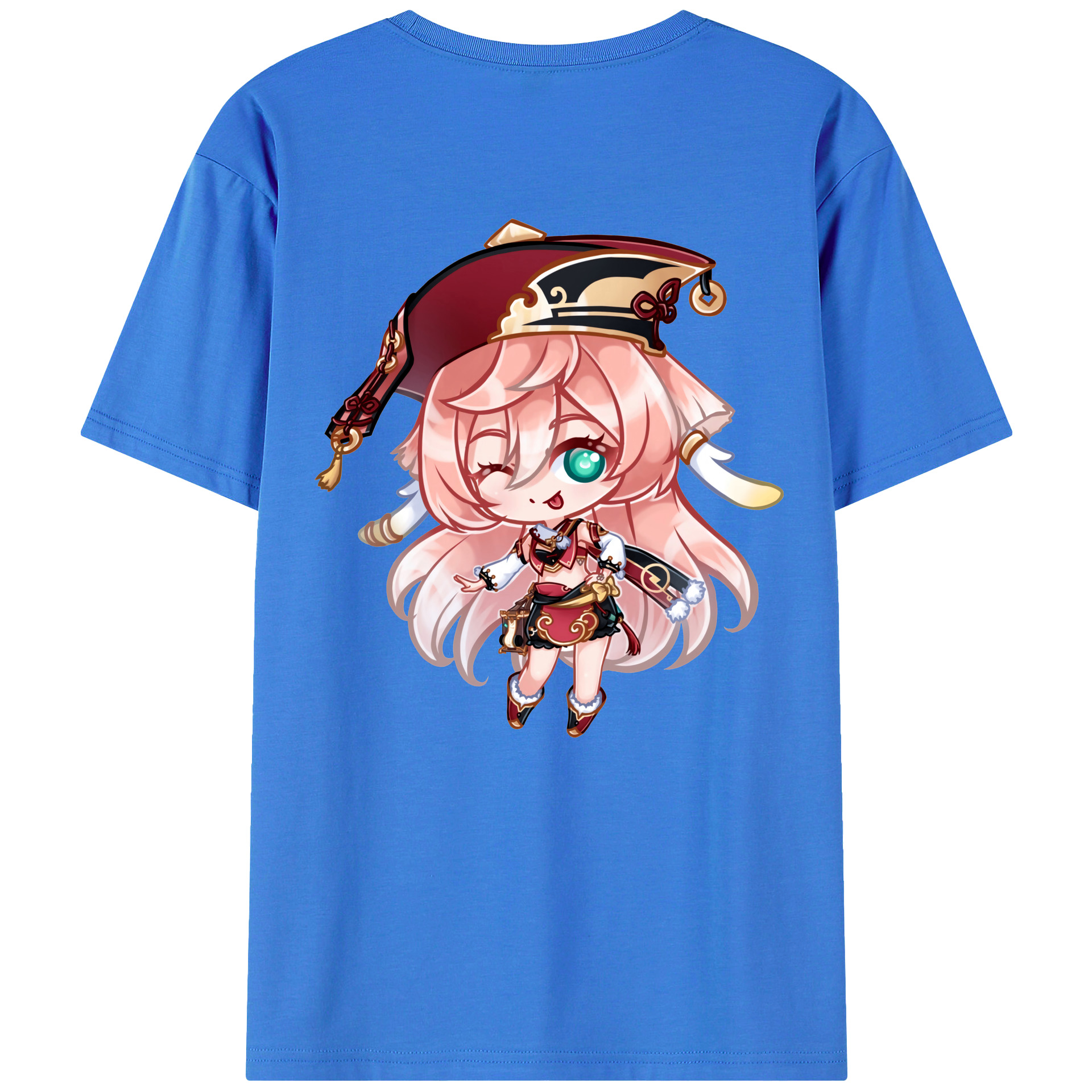 げんし神 ヤンフェイ genshin Yanfei 綿100％ メンズ半袖Tシャツ（バックプリント） 通気性