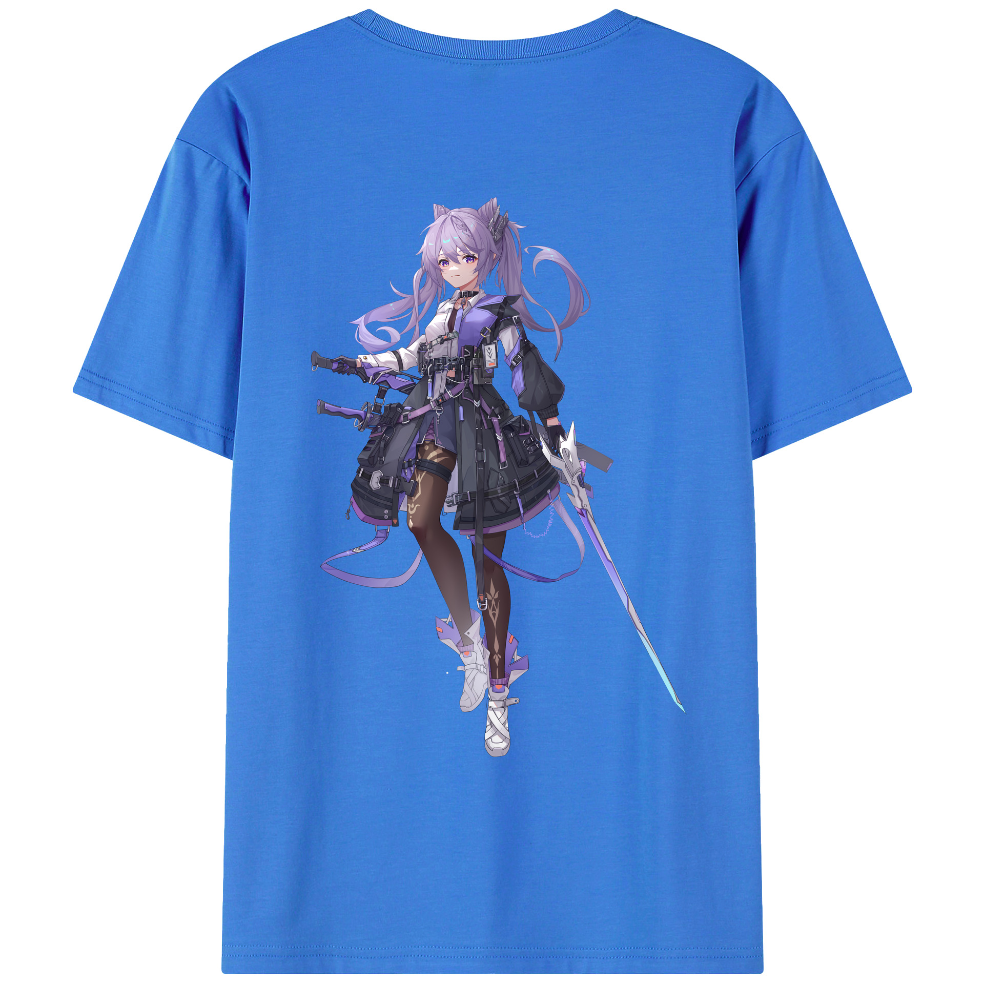げんし神 刻晴 こくせい genshin Kokusei 綿100％ メンズ半袖Tシャツ（バックプリント） 通気性