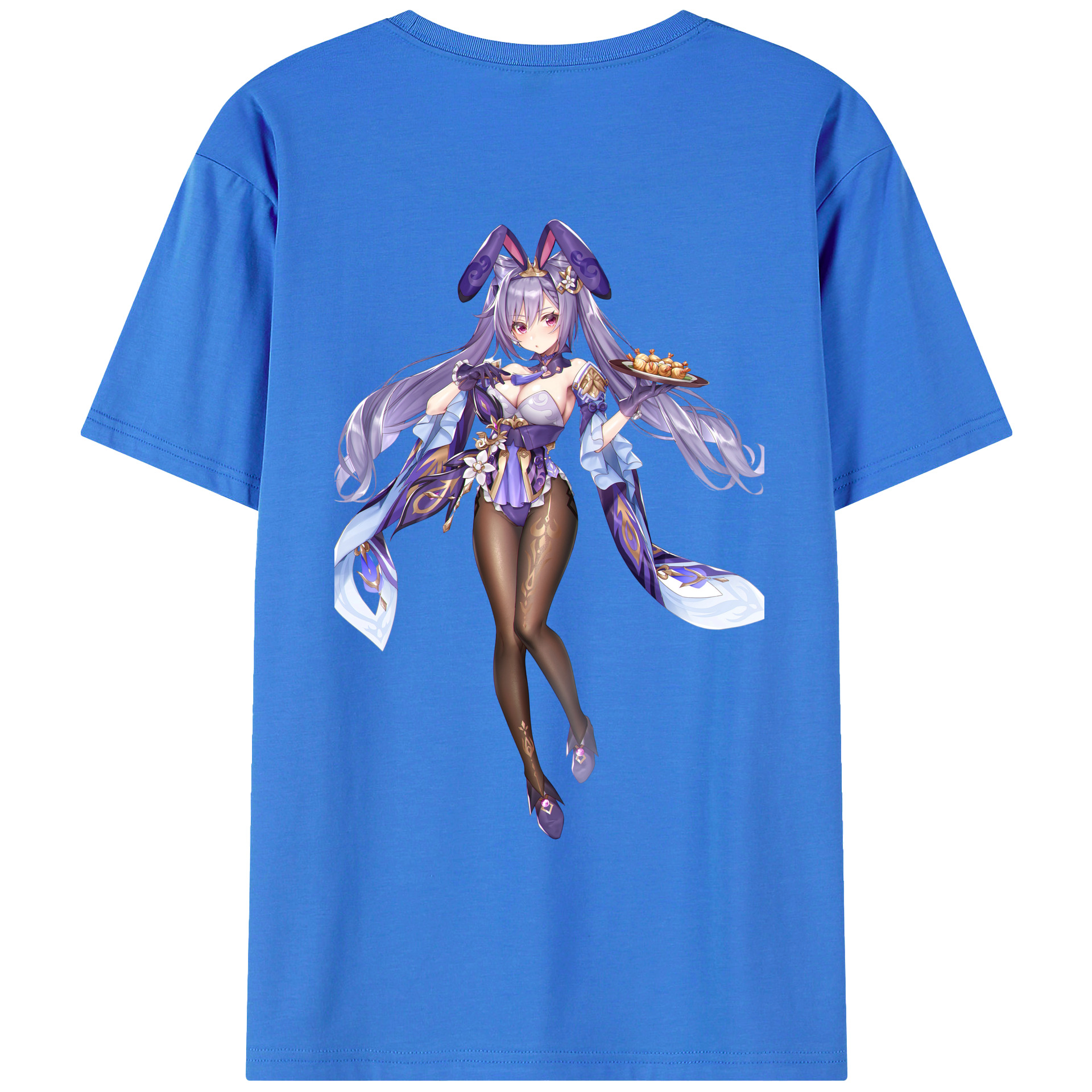 げんし神 刻晴 こくせい genshin Kokusei 綿100％ メンズ半袖Tシャツ（バックプリント） 通気性