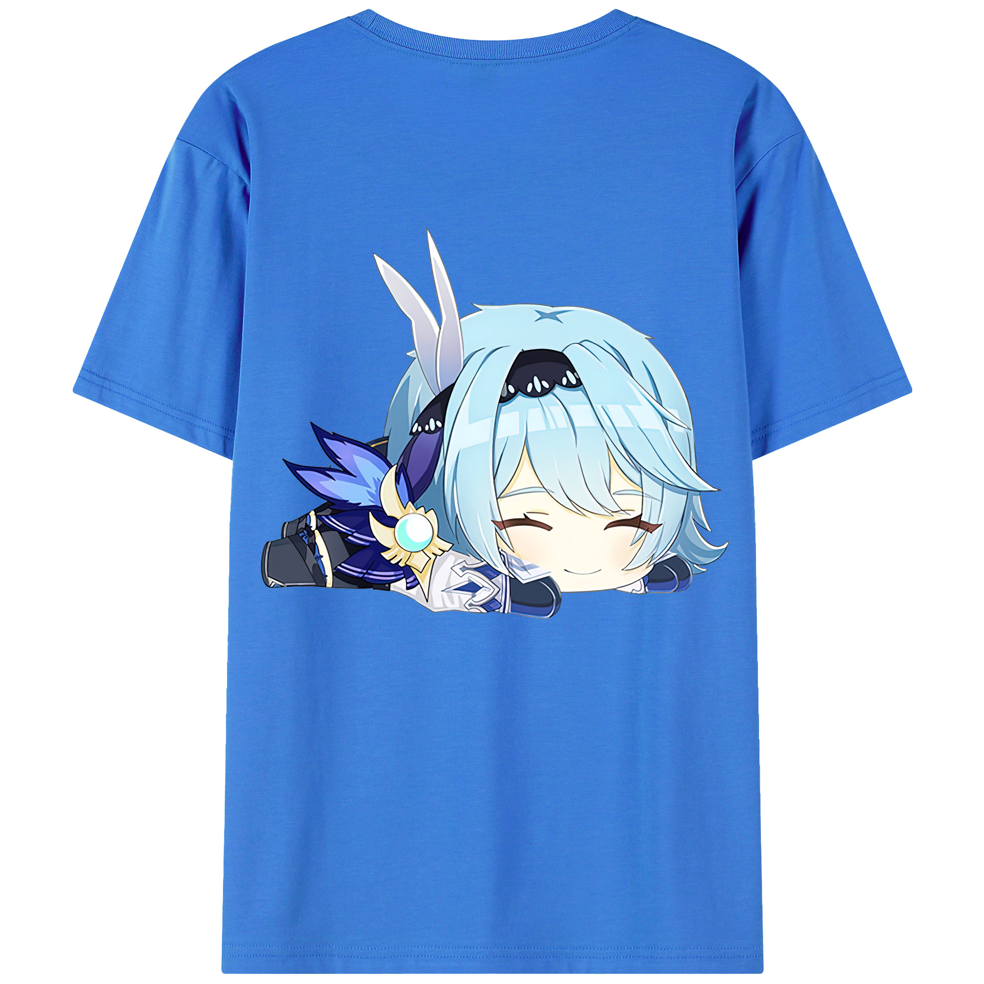げんし神 优菈 ゆうら genshin Yūra 綿100％ メンズ半袖Tシャツ（バックプリント） 通気性