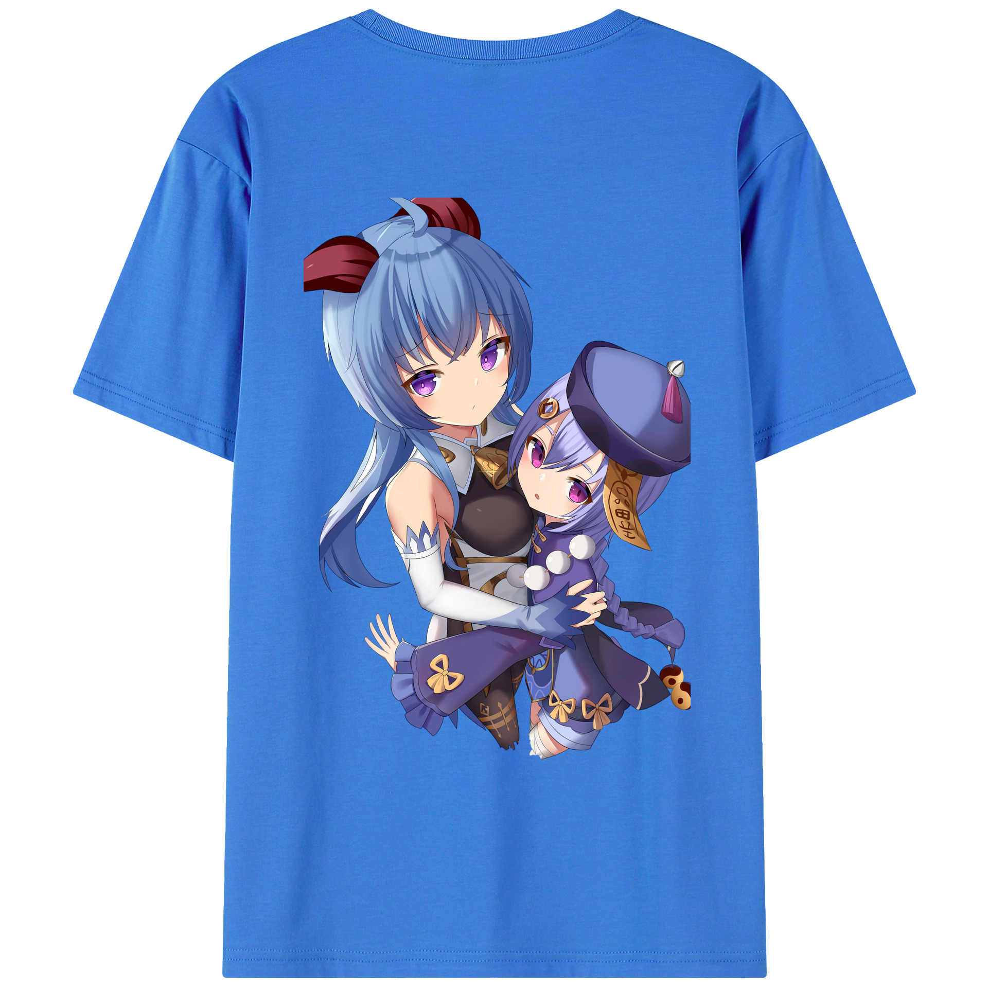 げんし神 甘雨 かんう genshin Ganyu 綿100％ メンズ半袖Tシャツ（バックプリント） 通気性