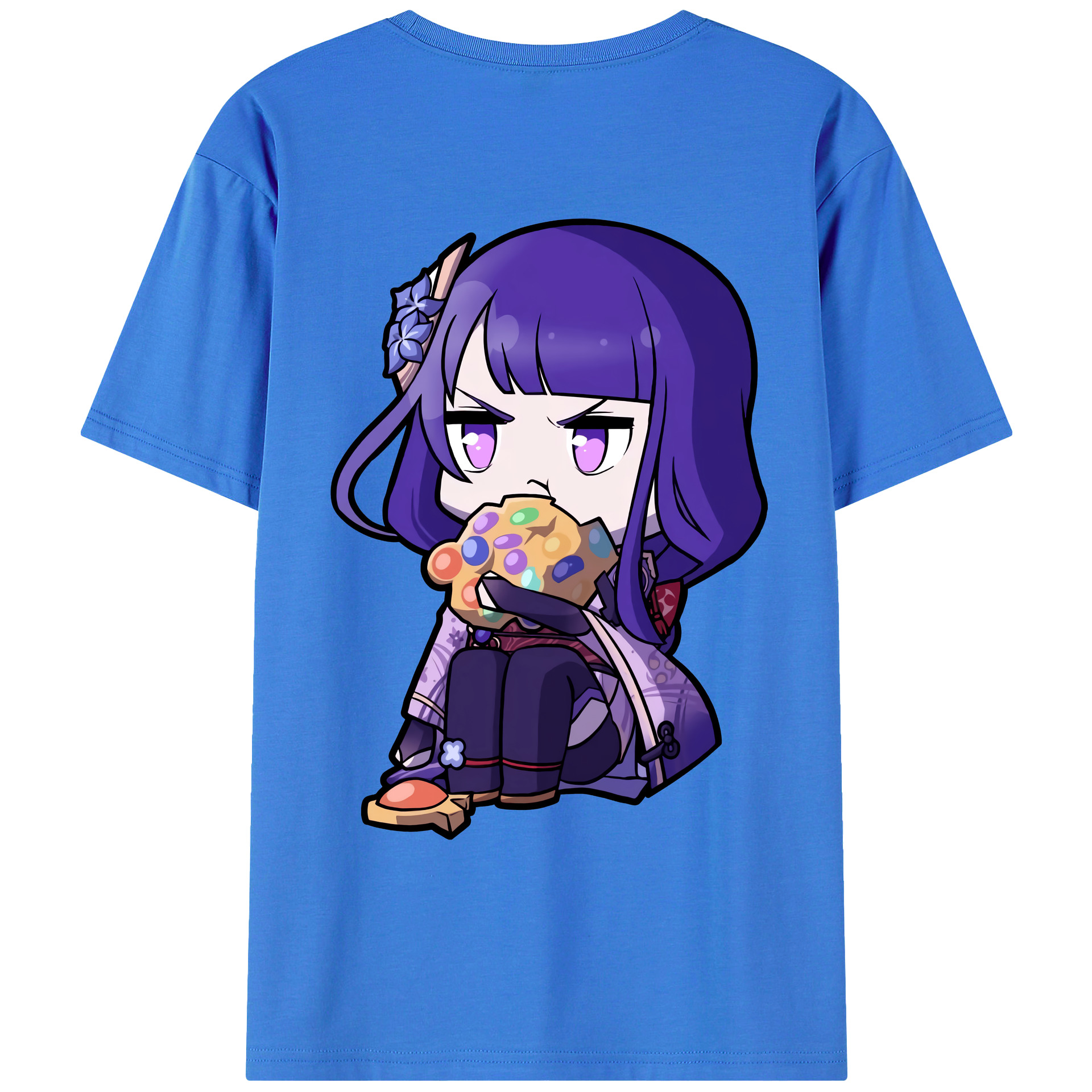 げんし神 雷電将軍 らいでんしょうぐん genshin Raiden Shogun 綿100％ メンズ半袖Tシャツ（バックプリント） 通気性