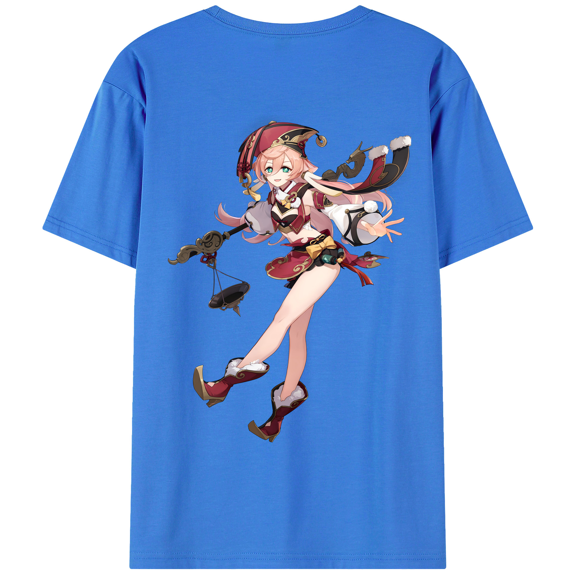 げんし神 ヤンフェイ genshin Yanfei 綿100％ メンズ半袖Tシャツ（バックプリント） 通気性
