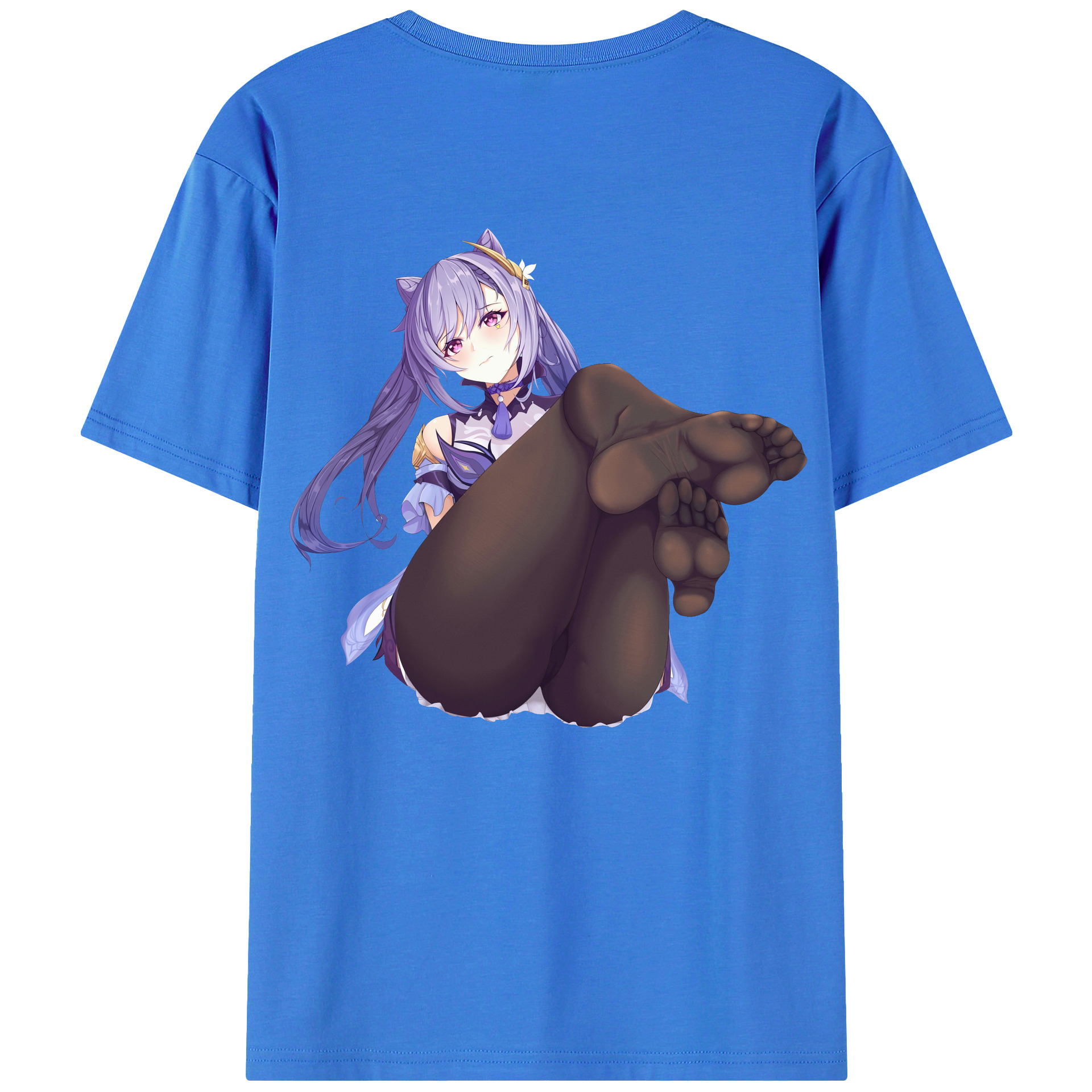げんし神 刻晴 こくせい genshin Kokusei 綿100％ メンズ半袖Tシャツ（バックプリント） 通気性