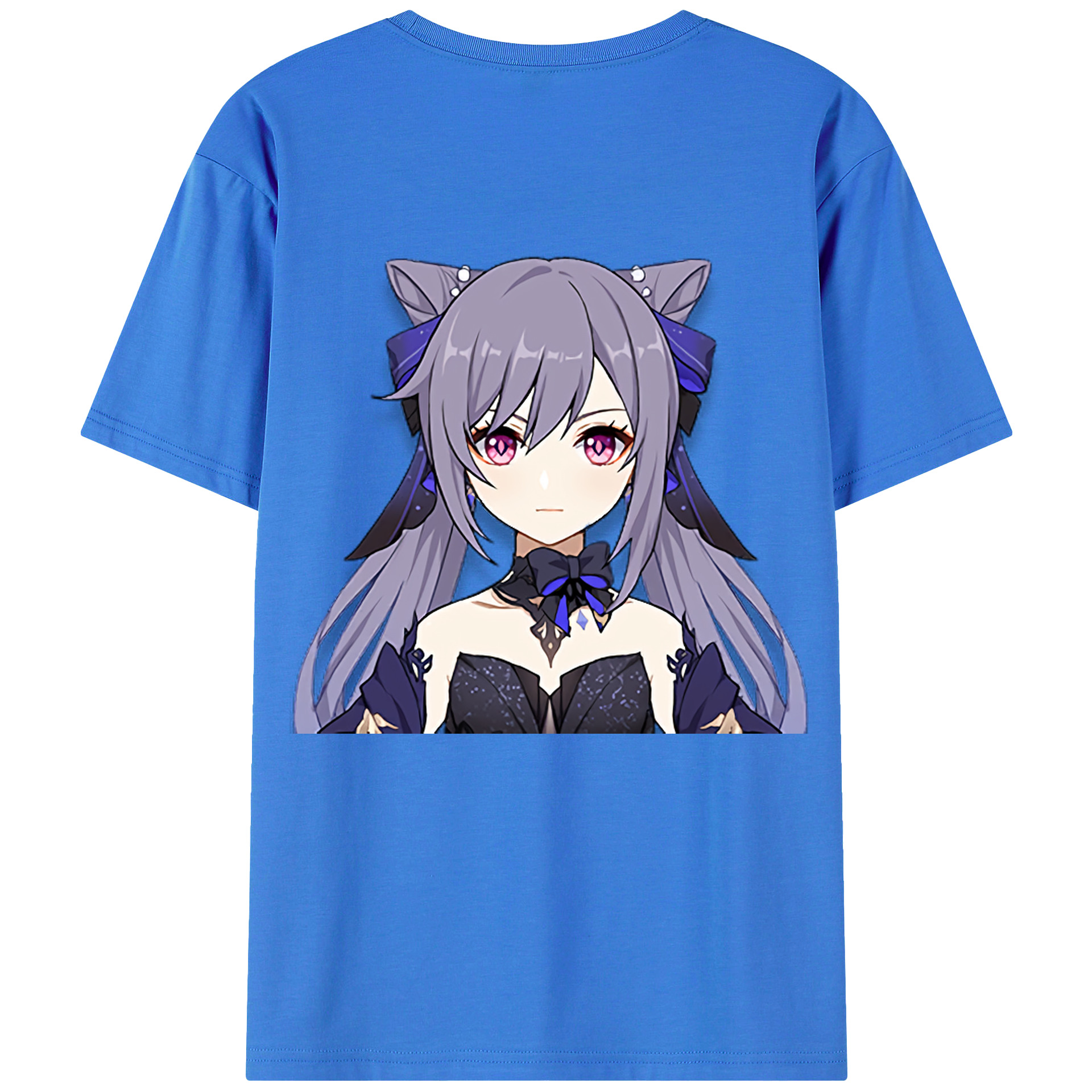 げんし神 刻晴 こくせい genshin Kokusei 綿100％ メンズ半袖Tシャツ（バックプリント） 通気性