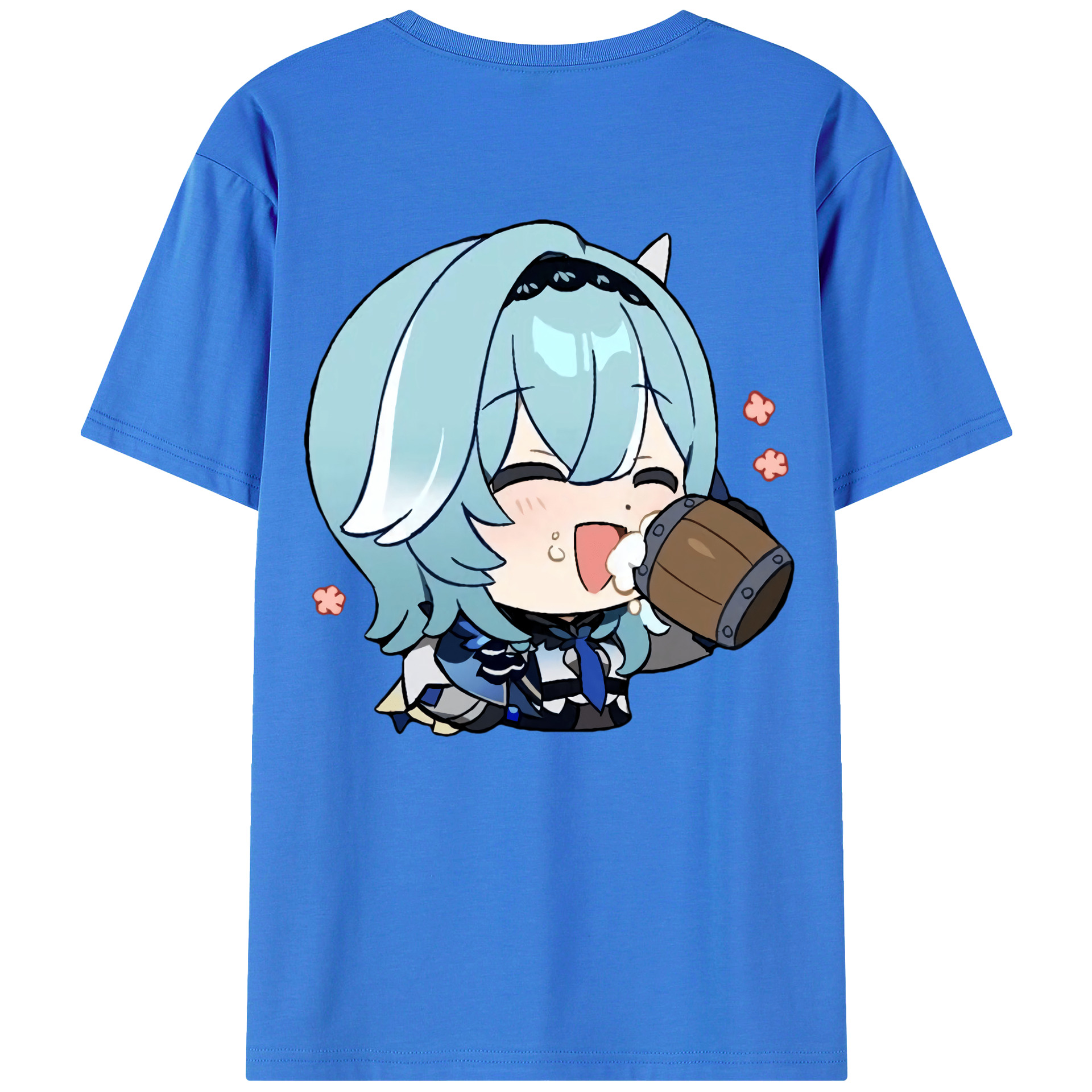 げんし神 优菈 ゆうら genshin Yūra 綿100％ メンズ半袖Tシャツ（バックプリント） 通気性