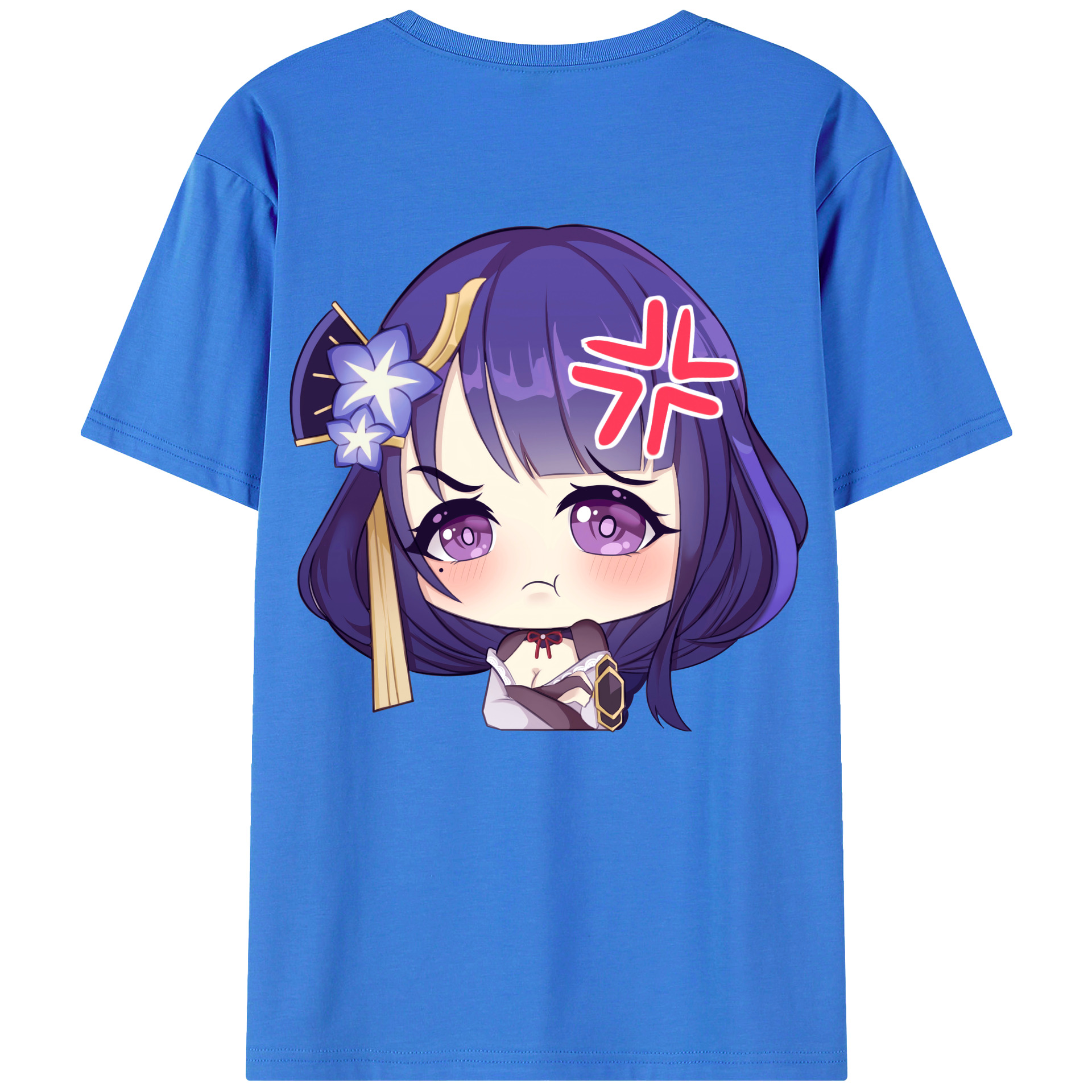 げんし神 雷電将軍 らいでんしょうぐん genshin Raiden Shogun 綿100％ メンズ半袖Tシャツ（バックプリント） 通気性