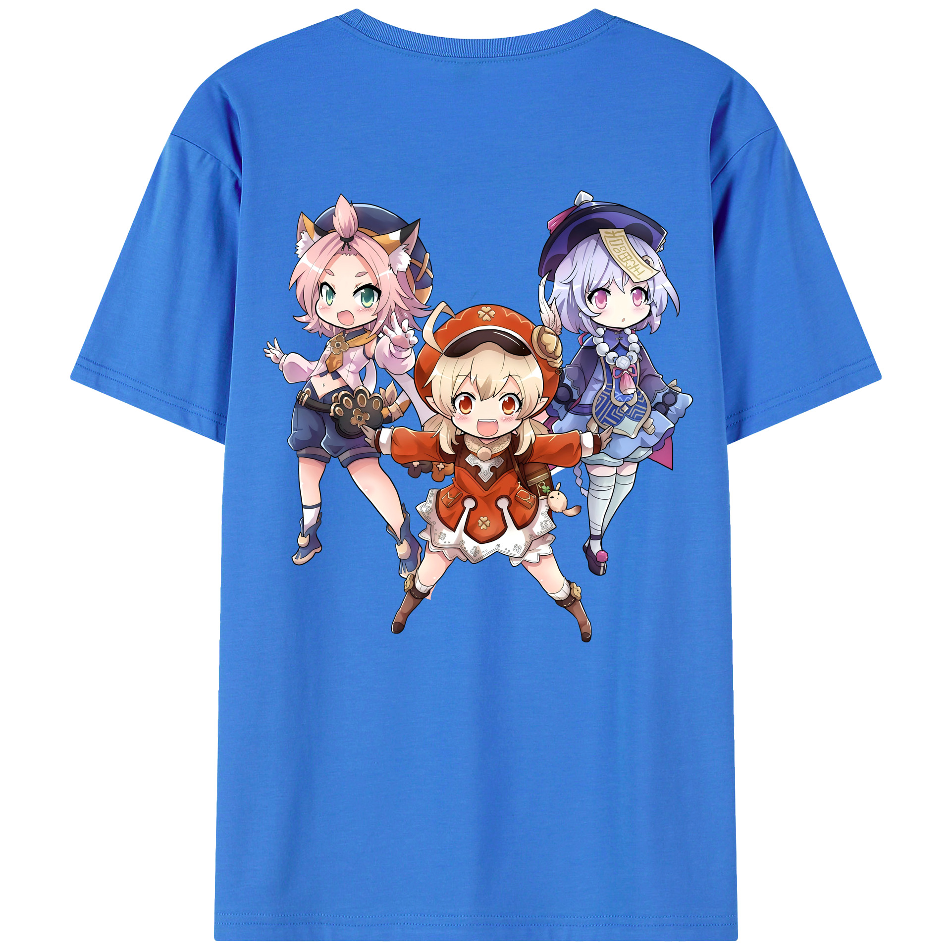 げんし神 七七 なな  genshin Nana 綿100％ メンズ半袖Tシャツ（バックプリント） 通気性