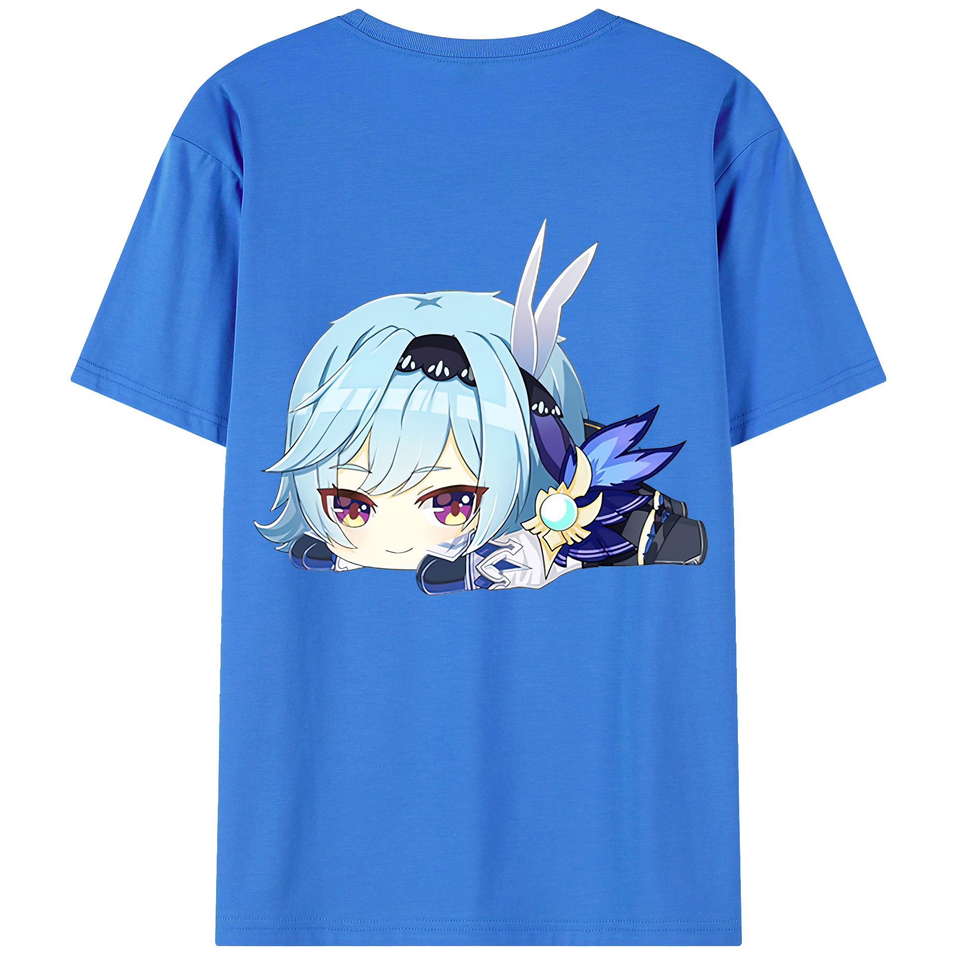 げんし神 优菈 ゆうら genshin Yūra 綿100％ メンズ半袖Tシャツ（バックプリント） 通気性