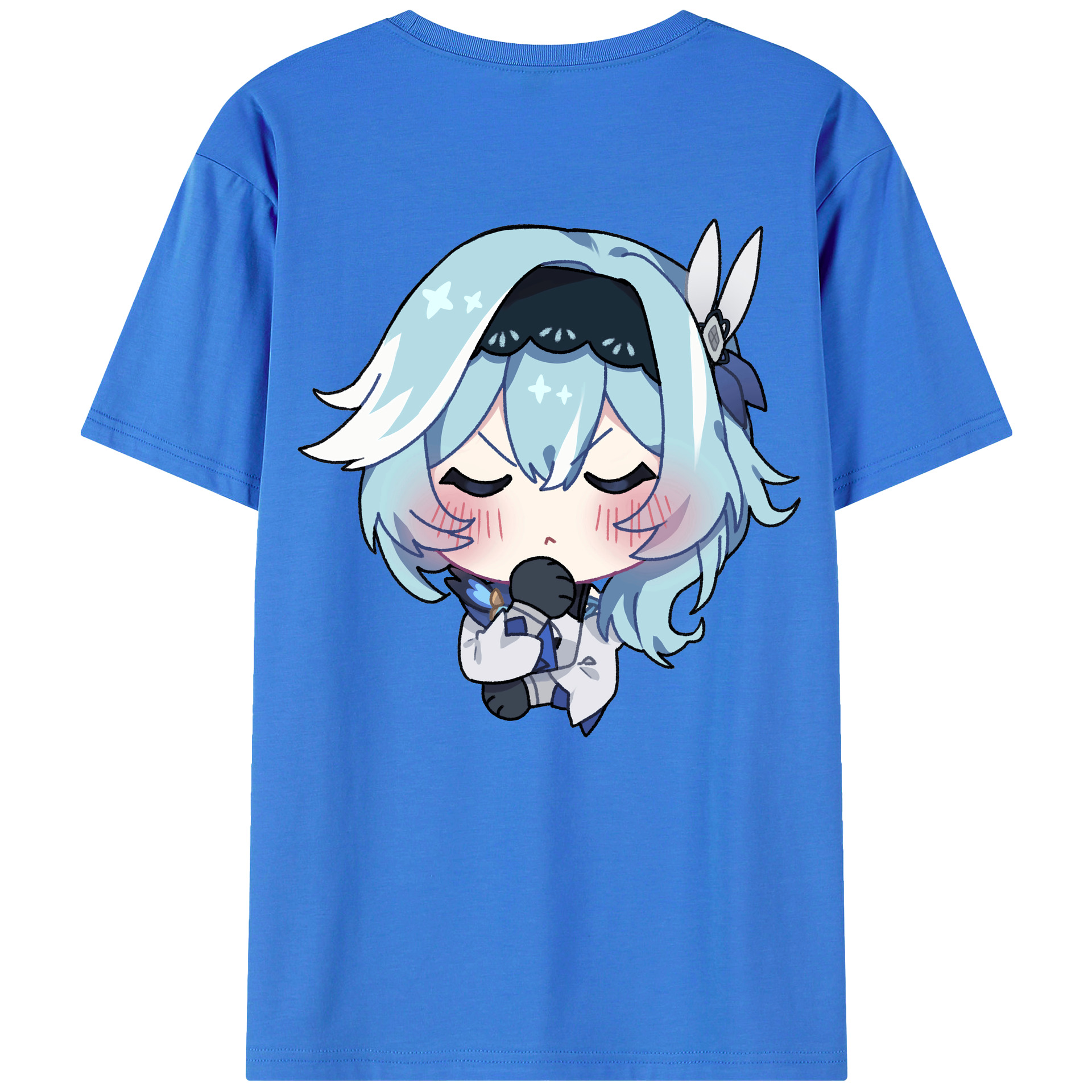げんし神 优菈 ゆうら genshin Yūra 綿100％ メンズ半袖Tシャツ（バックプリント） 通気性