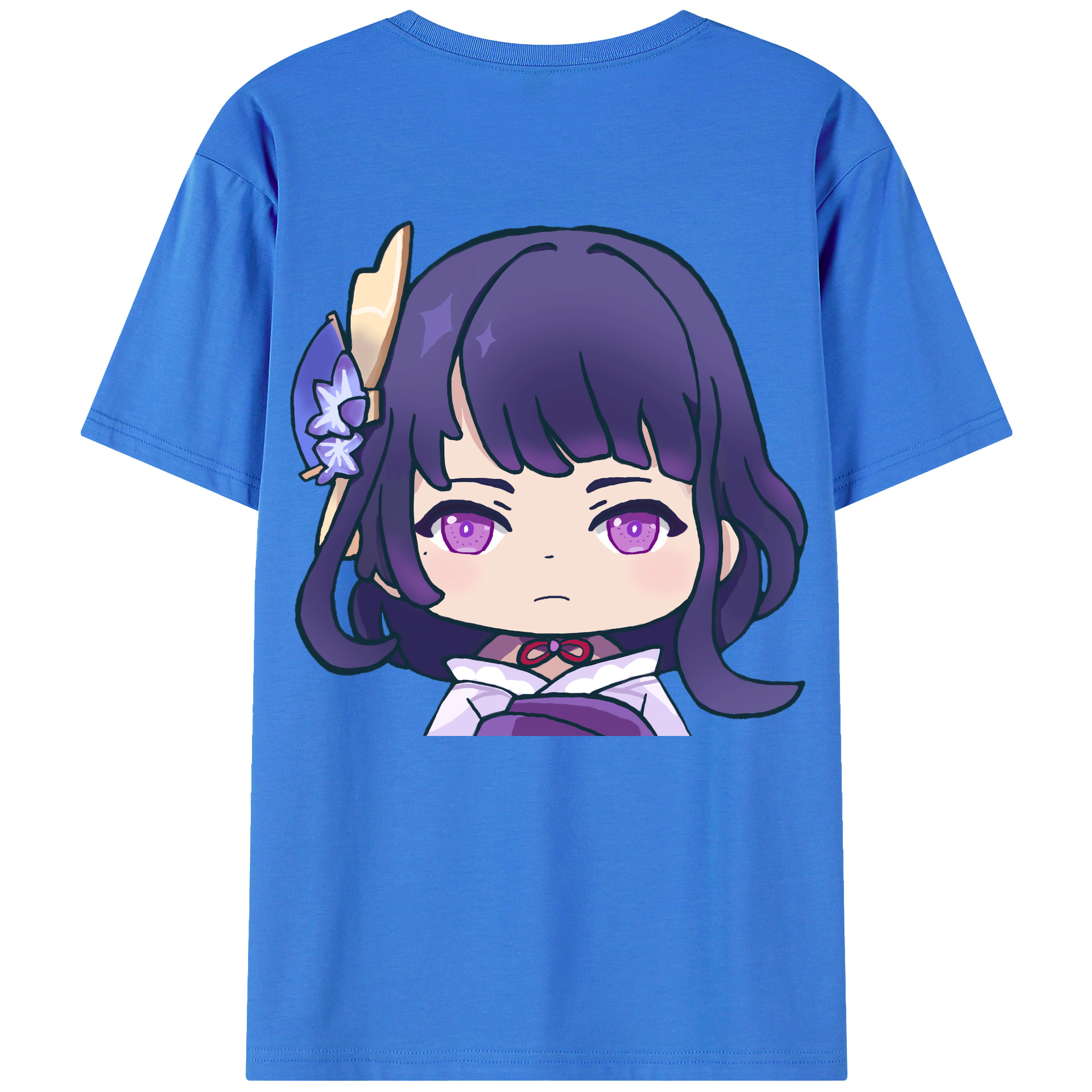 げんし神 雷電将軍 らいでんしょうぐん genshin Raiden Shogun 綿100％ メンズ半袖Tシャツ（バックプリント） 通気性