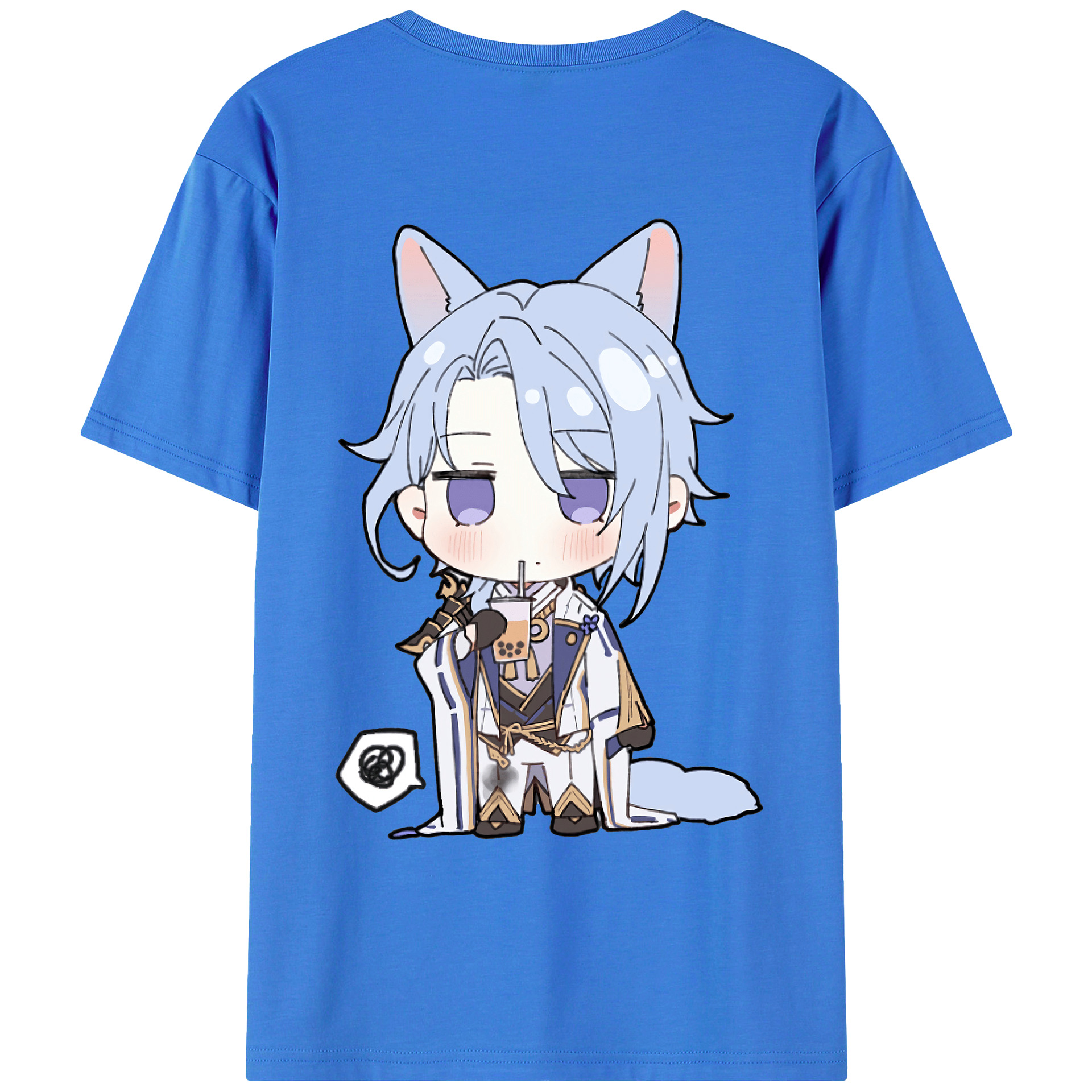 げんし神 神里綾人 かみさとあやと genshin Kamisato Ayato 綿100％ メンズ半袖Tシャツ（バックプリント） 通気性