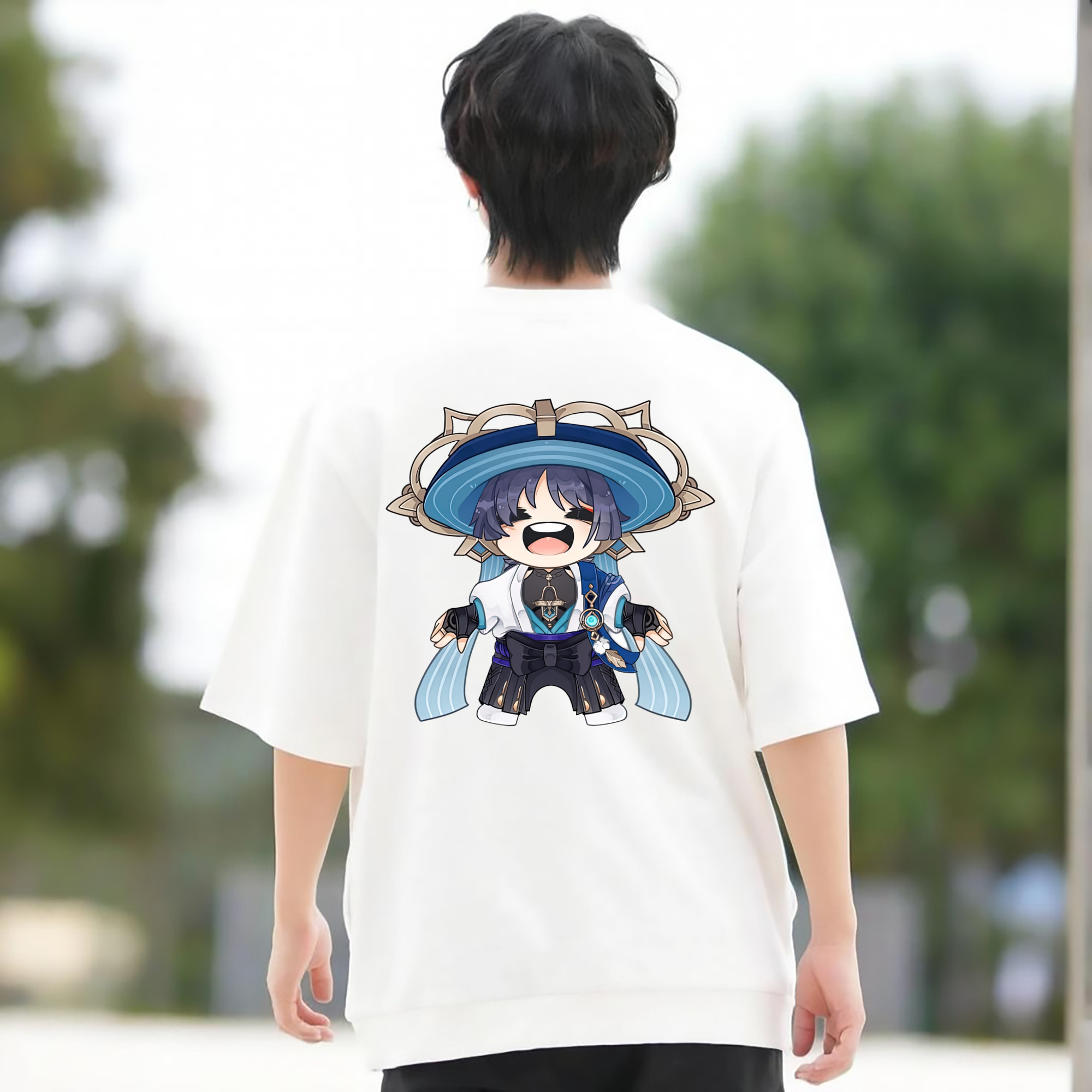 げんし神 さんペい genshin Sanpei 綿100％ メンズ半袖Tシャツ（バックプリント） 通気性