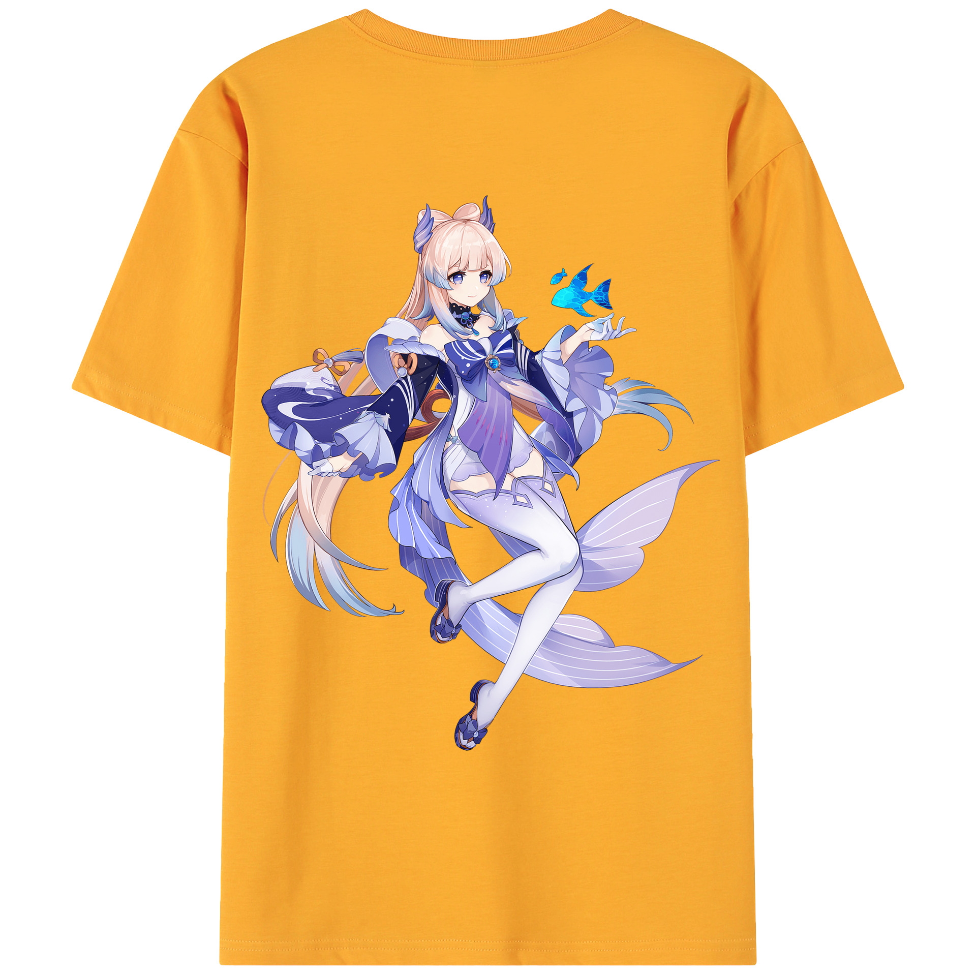 げんし神 珊瑚宮心海 サンゴノミヤ・ココミ genshin Sangonomiya Kokomi 綿100％ メンズ半袖Tシャツ（バックプリント） 通気性