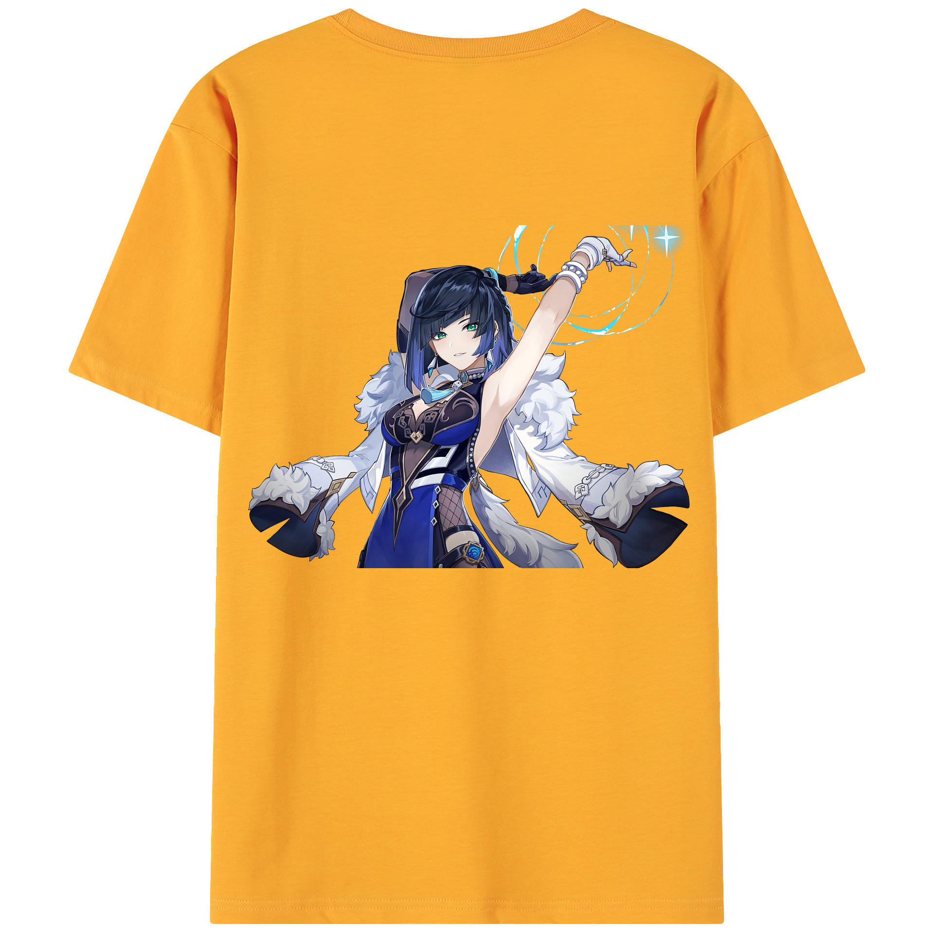 げんし神 夜兰 やらん genshin Yaran 綿100％ メンズ半袖Tシャツ（バックプリント） 通気性