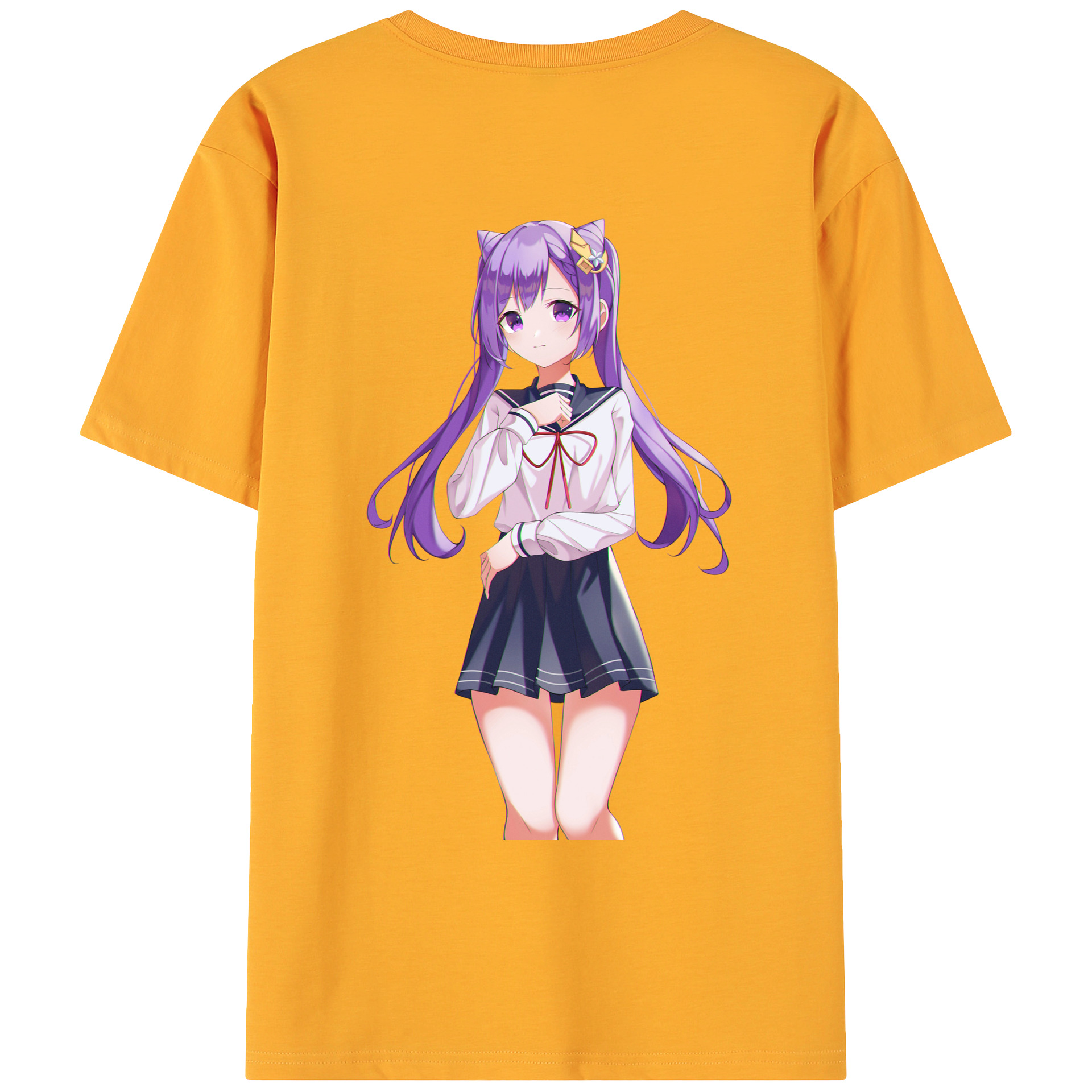 げんし神 刻晴 こくせい genshin Kokusei 綿100％ メンズ半袖Tシャツ（バックプリント） 通気性