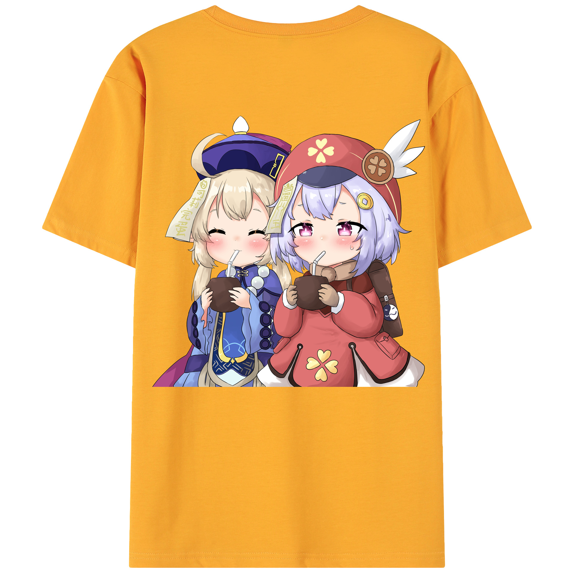 げんし神 七七 なな  genshin Nana 綿100％ メンズ半袖Tシャツ（バックプリント） 通気性