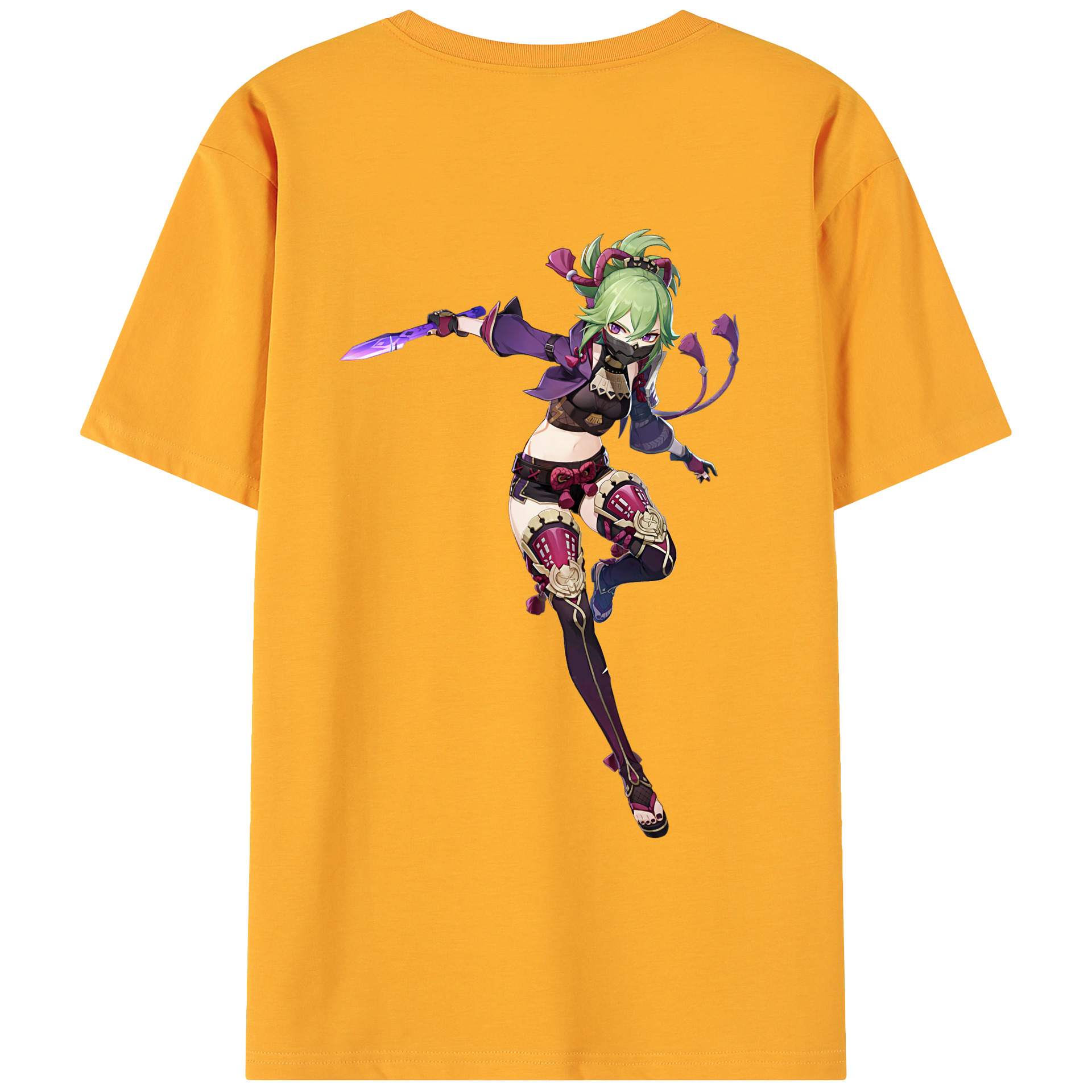 げんし神  久岐忍 くき しのぶ genshin Kuki Shinobu 綿100％ メンズ半袖Tシャツ（バックプリント） 通気性