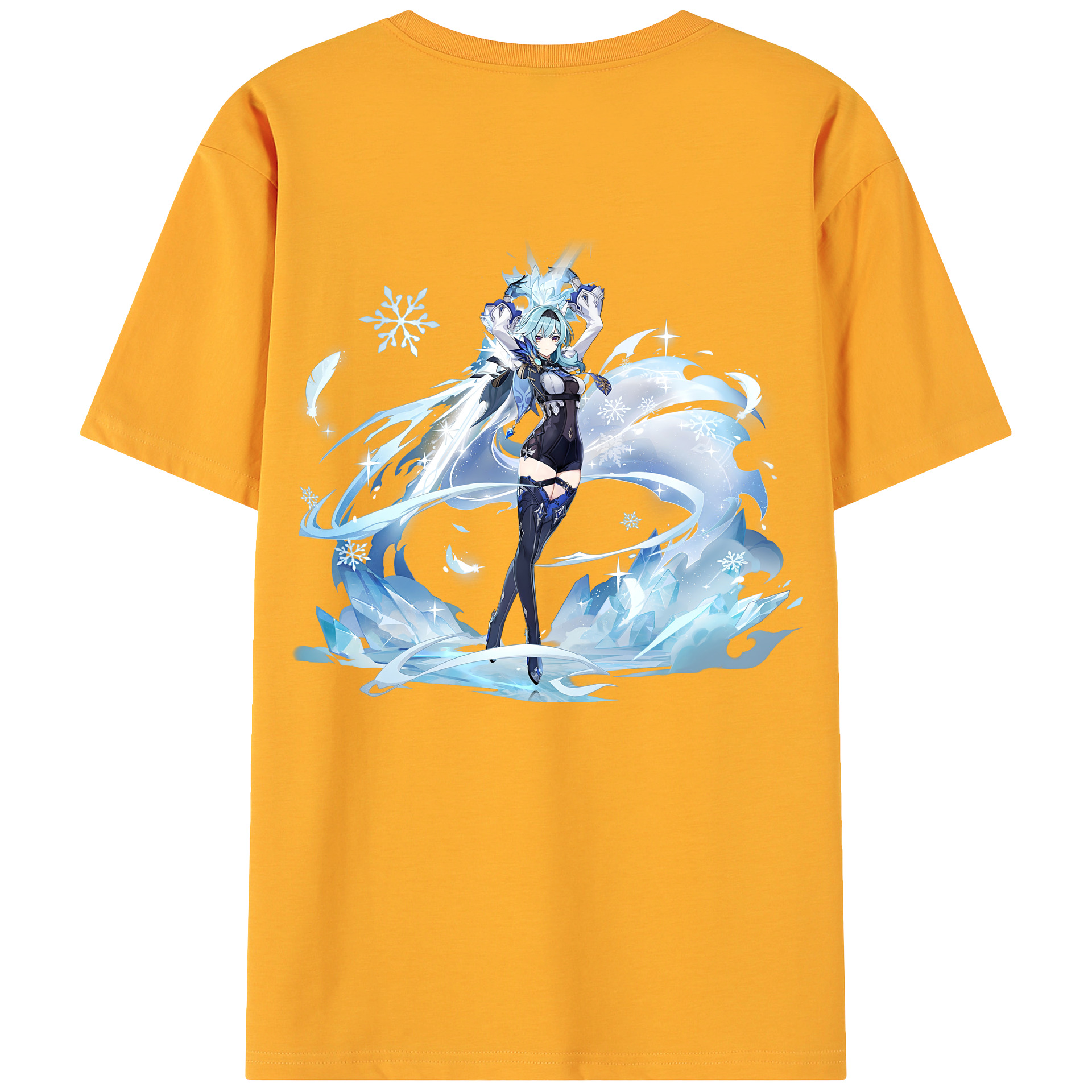 げんし神 优菈 ゆうら genshin Yūra 綿100％ メンズ半袖Tシャツ（バックプリント） 通気性