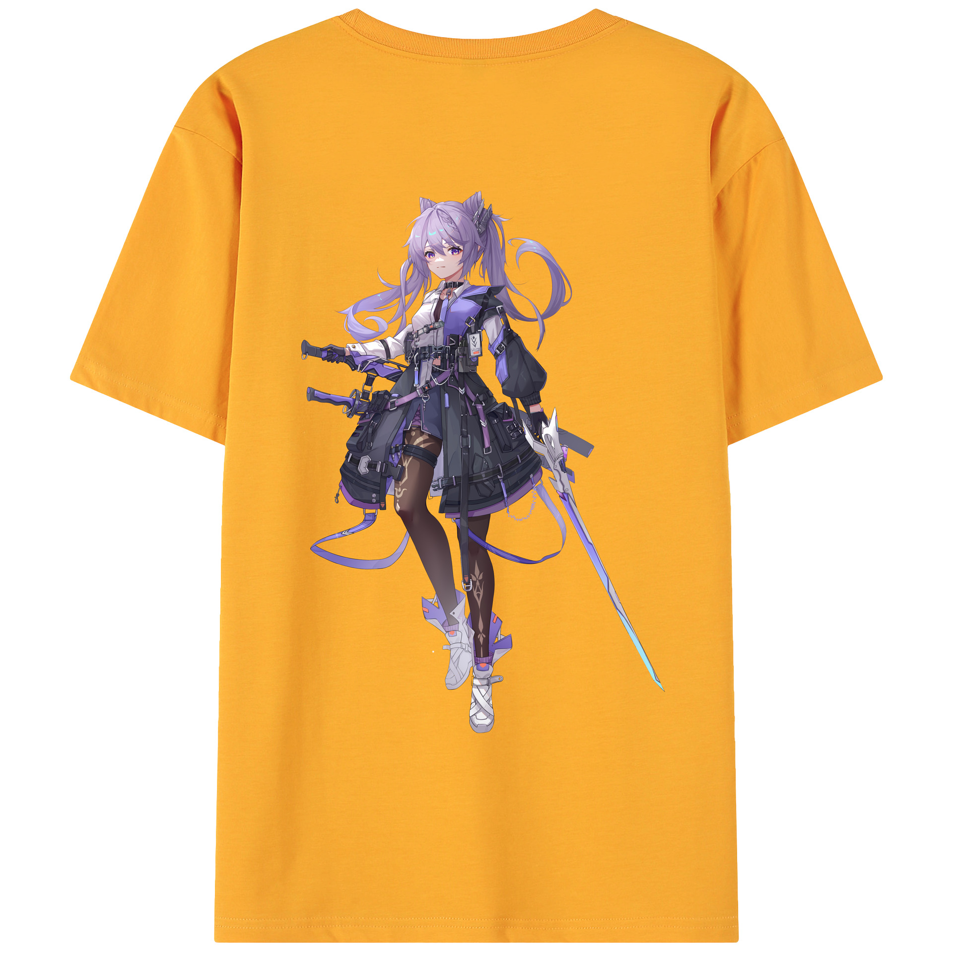 げんし神 刻晴 こくせい genshin Kokusei 綿100％ メンズ半袖Tシャツ（バックプリント） 通気性